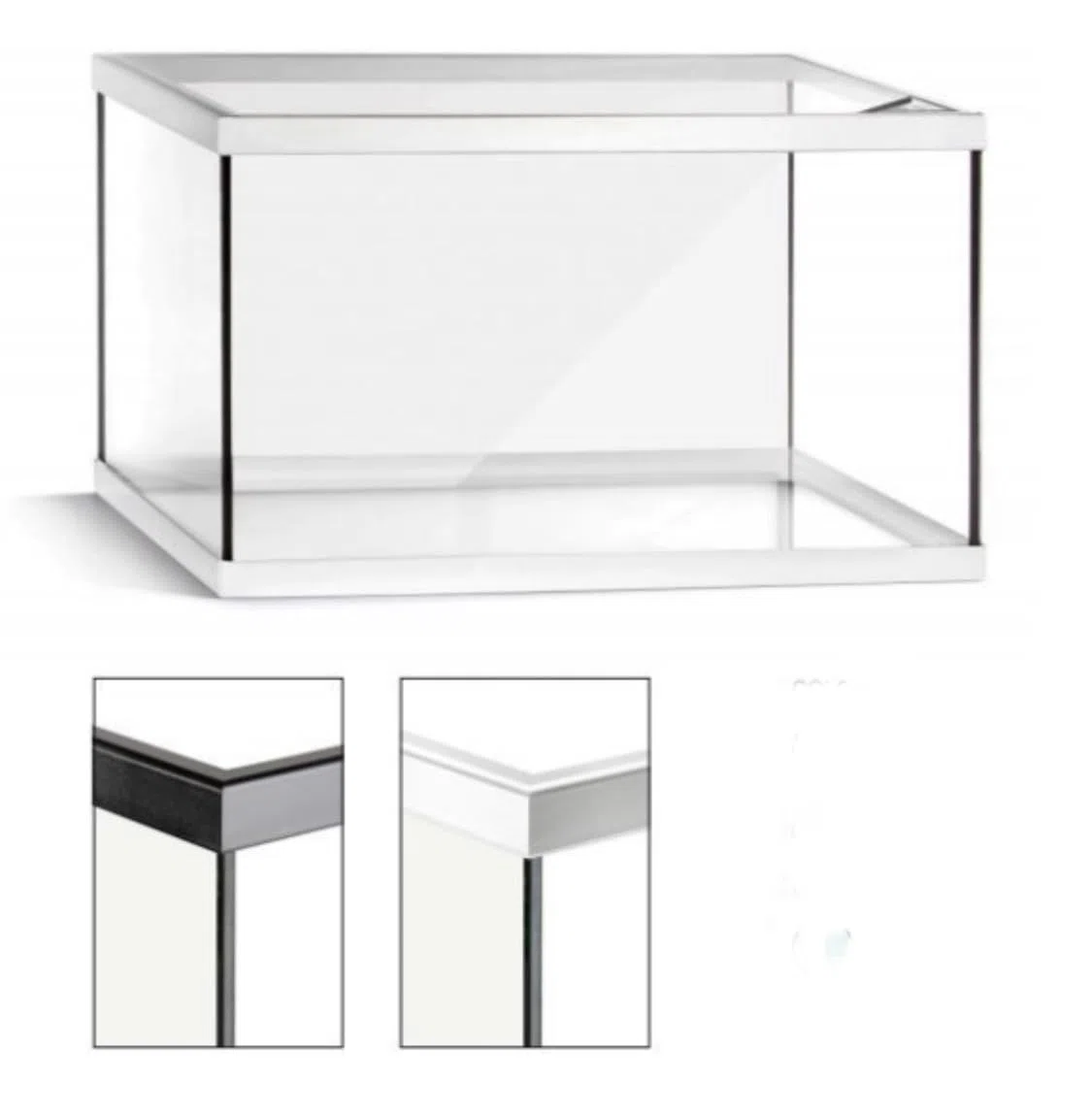 Acuario pecera 100 , 130litros (100x30x45, Blanco ,cristal transparente)