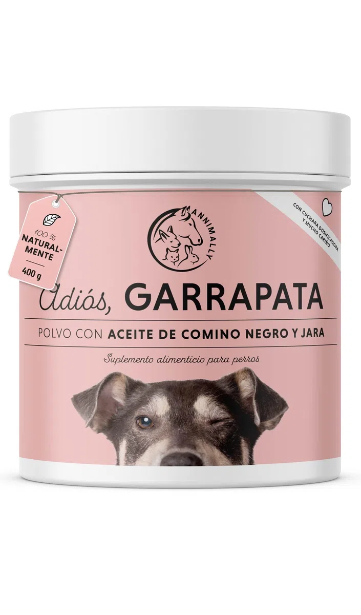 Annimally Complemento Alimenticio para Perros con Aceite de Comino Negro, Cistus, Levadura de Cerveza y Algas Marinas – Fórmula Natural en Polvo de Fácil Administración para Piel y Pelaje - 400 g
