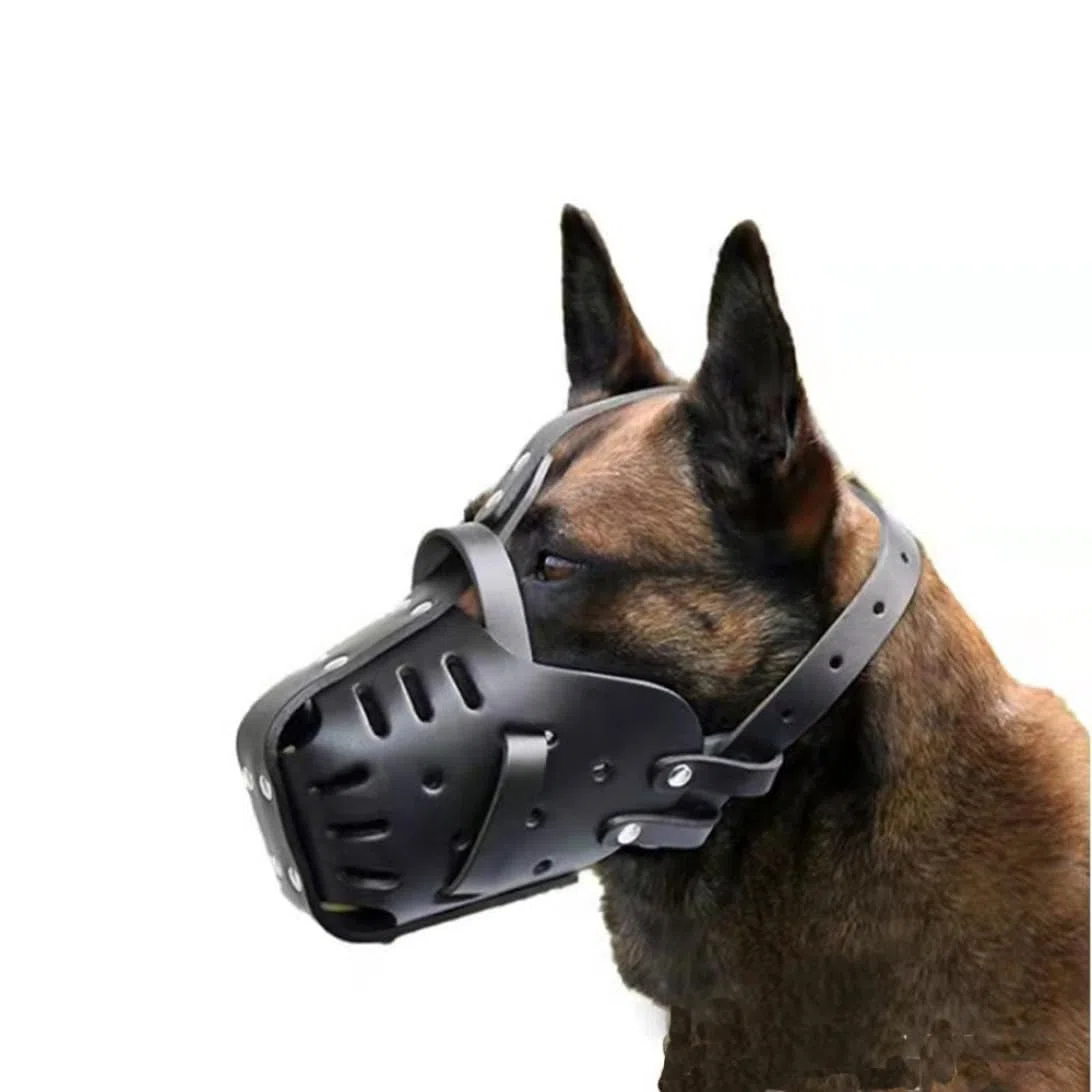 Mázeos de Mascotas, Cuero Hecho, Perros de tamaño Mediano y, Pastor alemán Doberman, Anti -máscaras de Perros, bozales de Defensa, Collar de Perros de Entrenamiento de Servicio