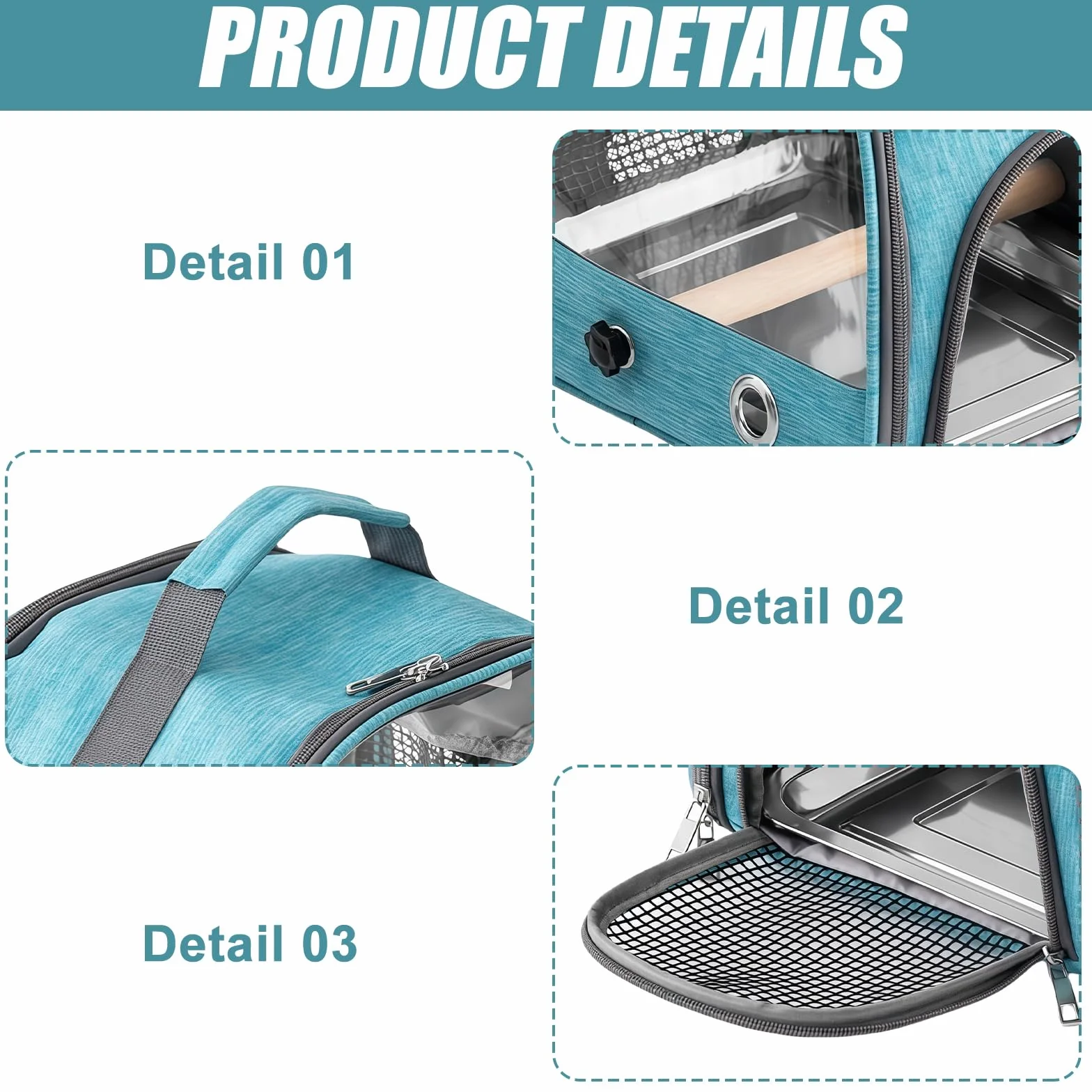 Transportbox Transportbox Transportbehälter für Vögel: Rucksack für Vögel mit Sitzstange und Edelstahl Bank, leichte Atmungsaktiver Transportbox, Haustier Reisekäfig für Papagayeiche Periquitos