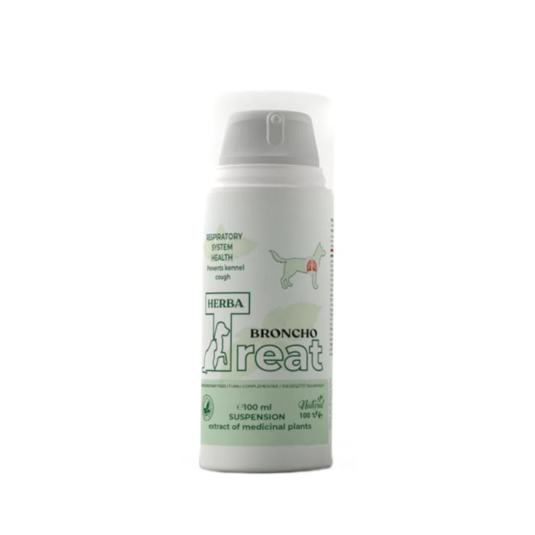 Herba Treat Bronco – Suplemento Natural para Perros con Molestias Respiratorias – Apoyo en Tos, Ronquidos y Bienestar Pulmonar – 100 ml