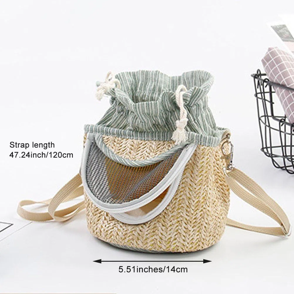 Mochila Tejida para Pájaros, Bolsa De Transporte para Loros Y Pájaros, Bolsa De Viaje para Mascotas con Correa De Hombro Ajustable para Loros, Periquitos, Mascotas Pequeñas