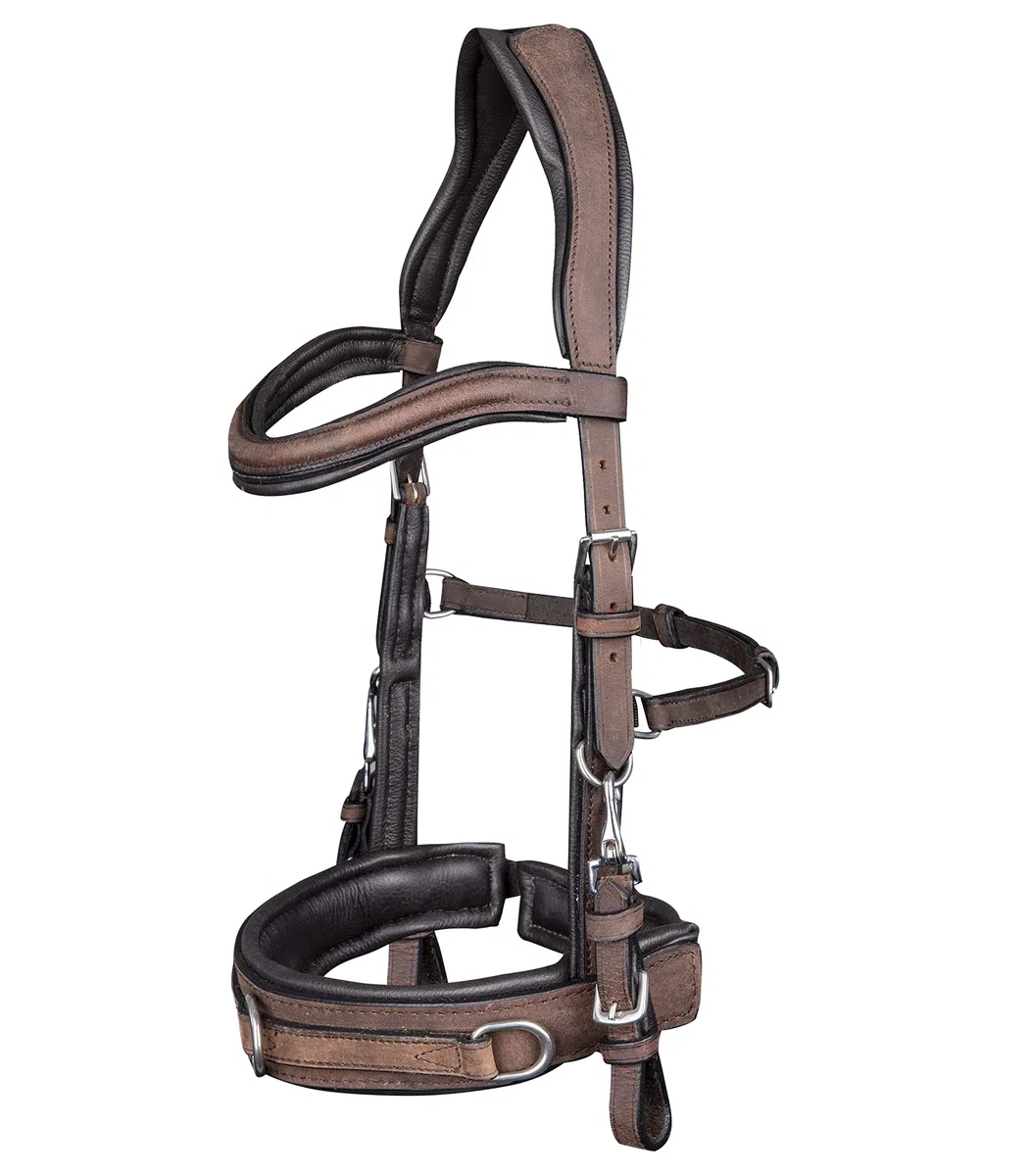 Leder-Kappzaum anatomic brown Pony