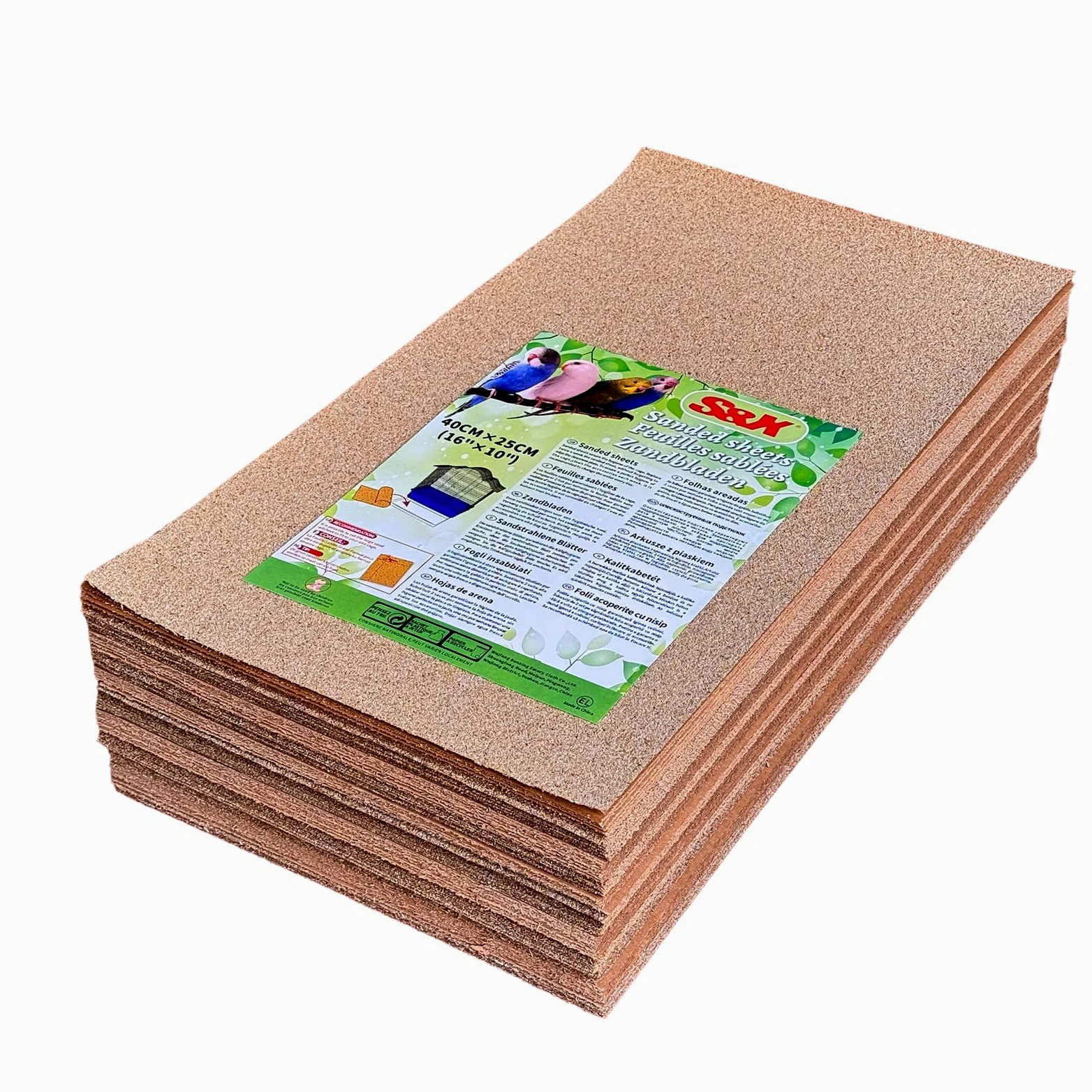 S&X Papel de grava para jaula de pájaros, paquete de 120 forros desechables de 16 x 10 pulgadas, accesorios para periquitos, cacatúas, canarios, pinzones, conurros, limpieza más fácil y salud de las