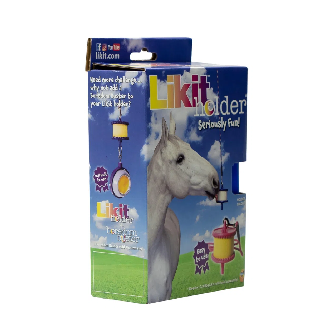 Likit Holder Aqua | Juguete Estable para Caballos, Use golosinas para Caballos | Ayuda al aburrimiento del Caballo | Aqua