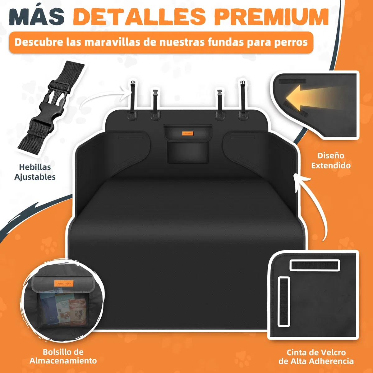 Funda Maletero Coche Perros Universal, Protector Antideslizante y Impermeable, con Protección Lateral, Cubierta Coche Antiarañazos Lavable para SUV Camión Sedán, Negro(Ligero)