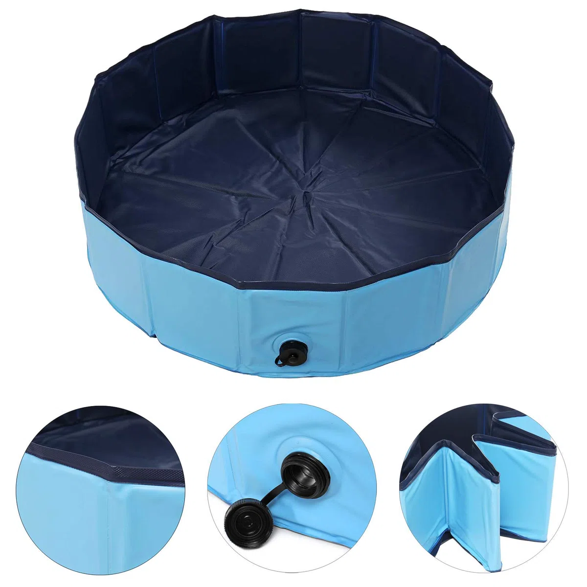 Jsdoin,Piscina plegable para perros, piscina portátil para niños, piscina de baño para mascotas, bañera para perros y gatos para jardín, patio y baño (80x20 cm)