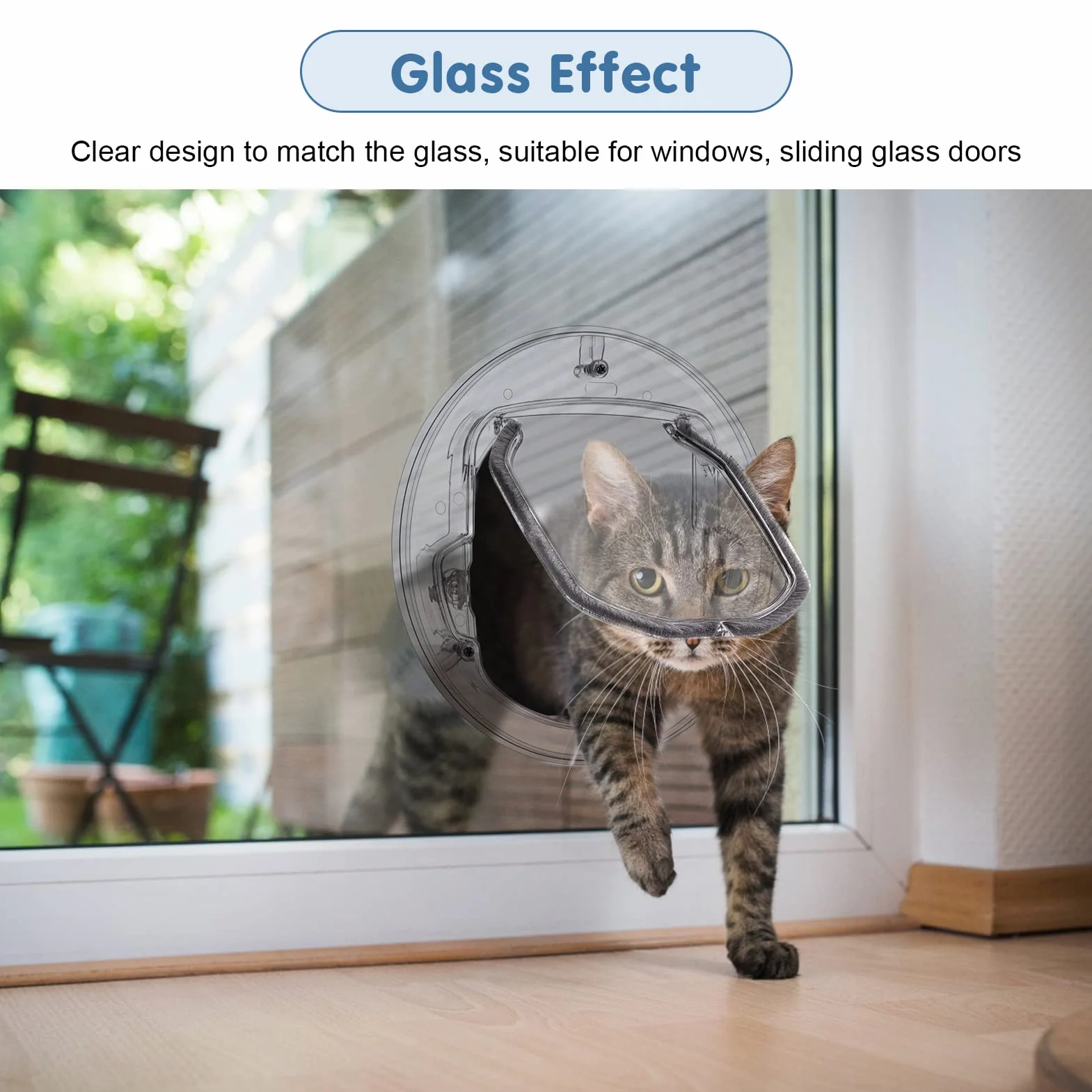Yosoo Health Gear Puerta para Gato con 4 Cerraduras Diferente, Cat Flap Puerta, Puerta de Mascota para Gatos y Perros Pequeños, Colgajo de Gato para Fácil de Instalar (30 * 30 * 4cm)