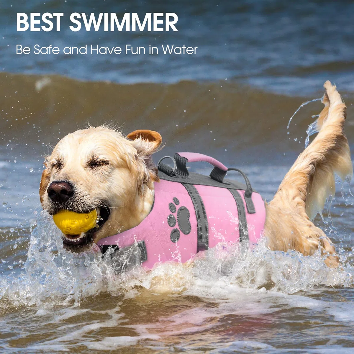 Queenmore Chaleco Salvavidas Perro XS, Ligero, Flotador Perro con Asa De Rescate, para Perros Pequeños, Piscina Piscina Nadar, Kayak, Paddleboarding, Rosa, XS