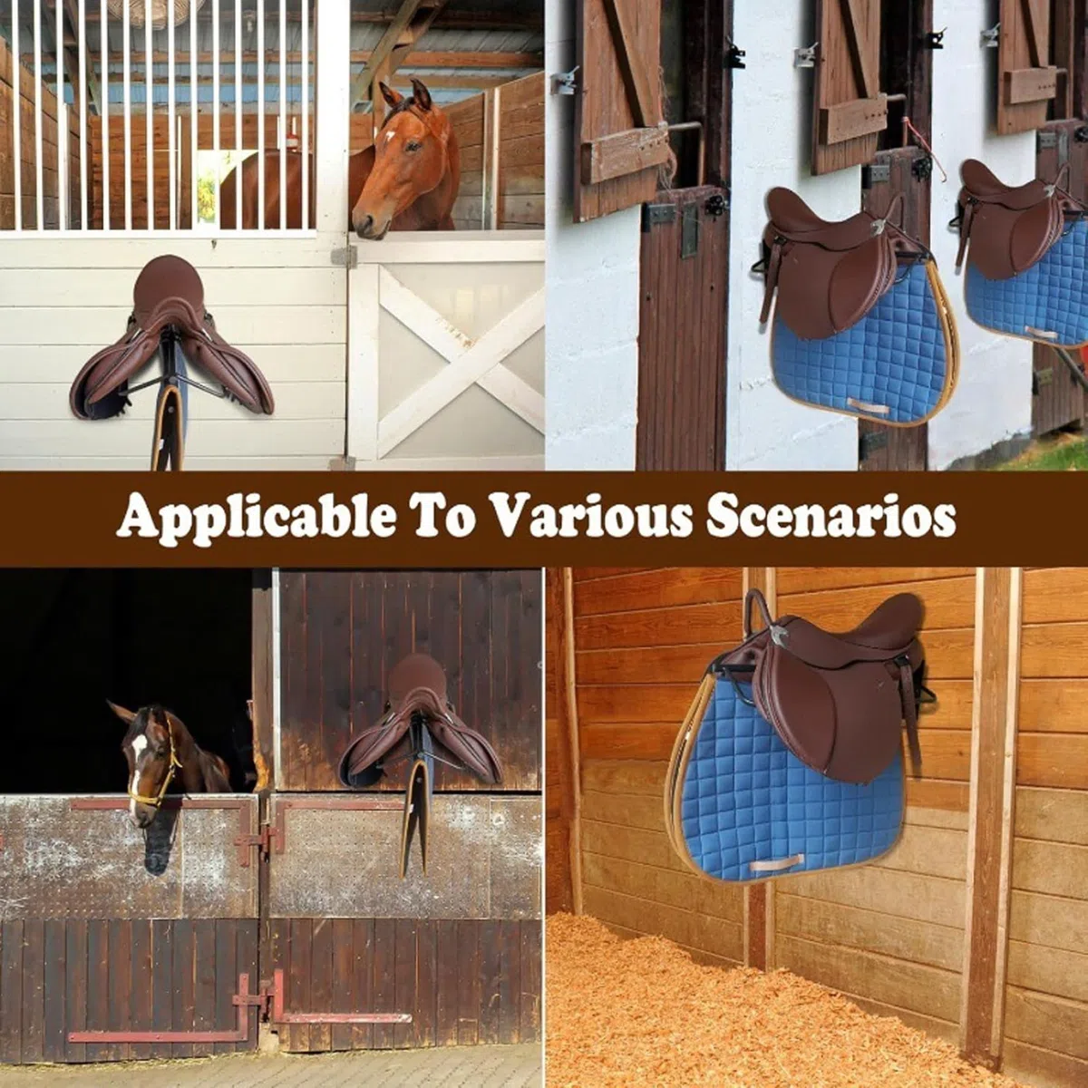 Soporte para sillín montado en la Pared, Soporte para sillín de Alta Resistencia para Suministros de Almacenamiento de Sala de Tachuelas de Granero de Caballos, Montaje en Pared