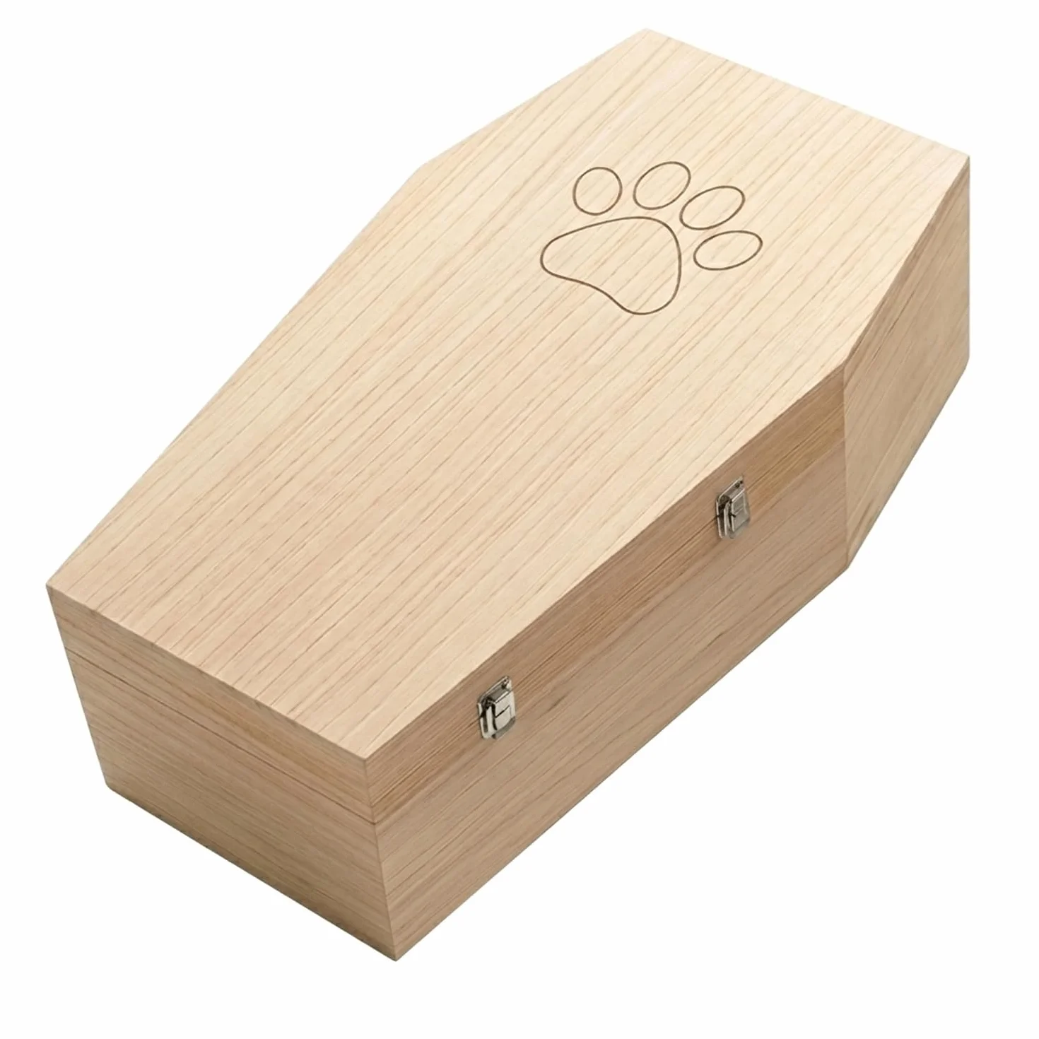 PrimoLiving ataud de Madera para Mascotas Acabado Natural - tamaño XL para Mascotas Medianas - ataud para Mascotas con Cierre Fijo de Metal - ataud Hecho de Madera