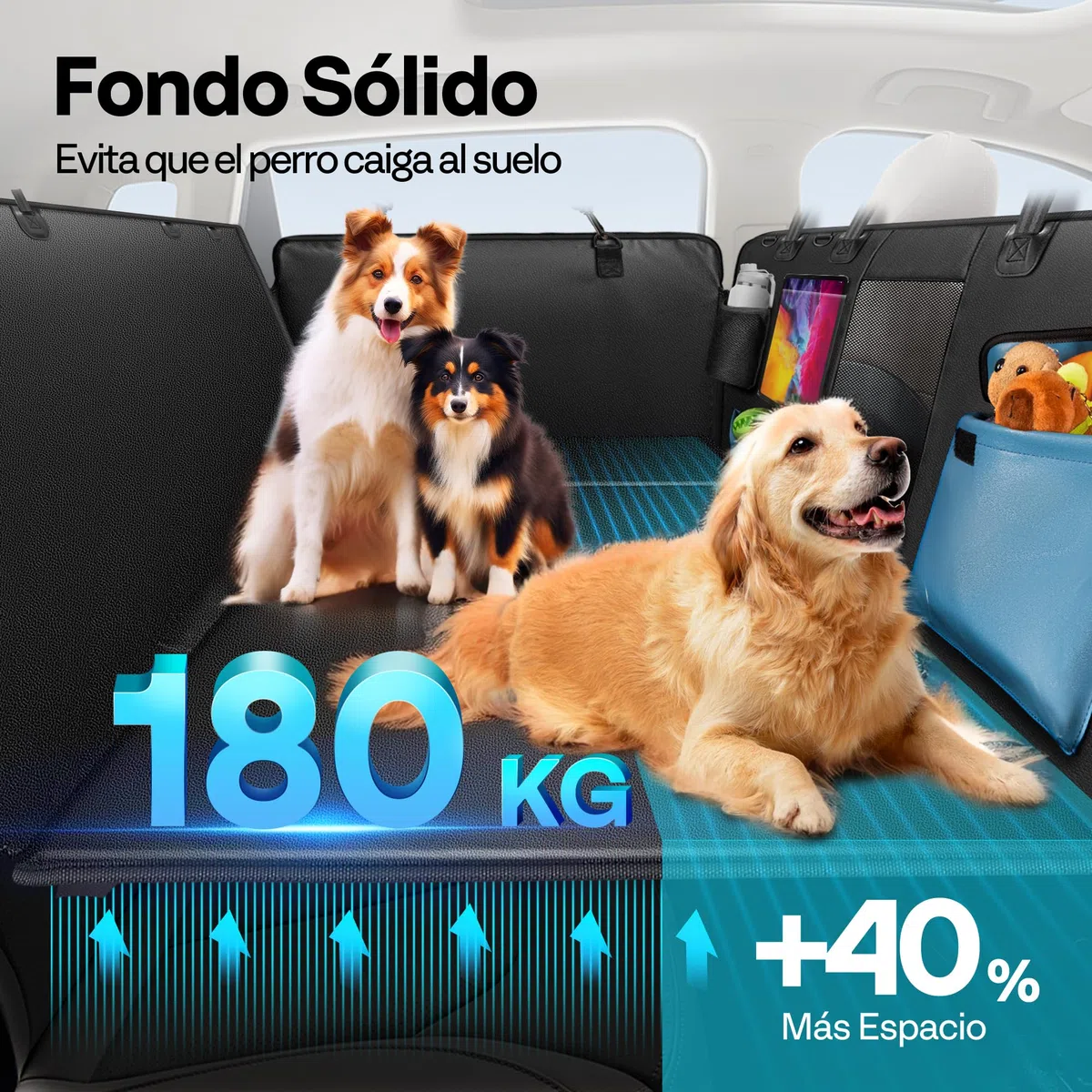 Funda Coche Perro, Impermeable, Antiarañazos del Dura Extensión del Asiento Asiento para Protector Coche Perros Asiento Trasero, Hamaca Viaje Mascotas para la Mayoría de Coches