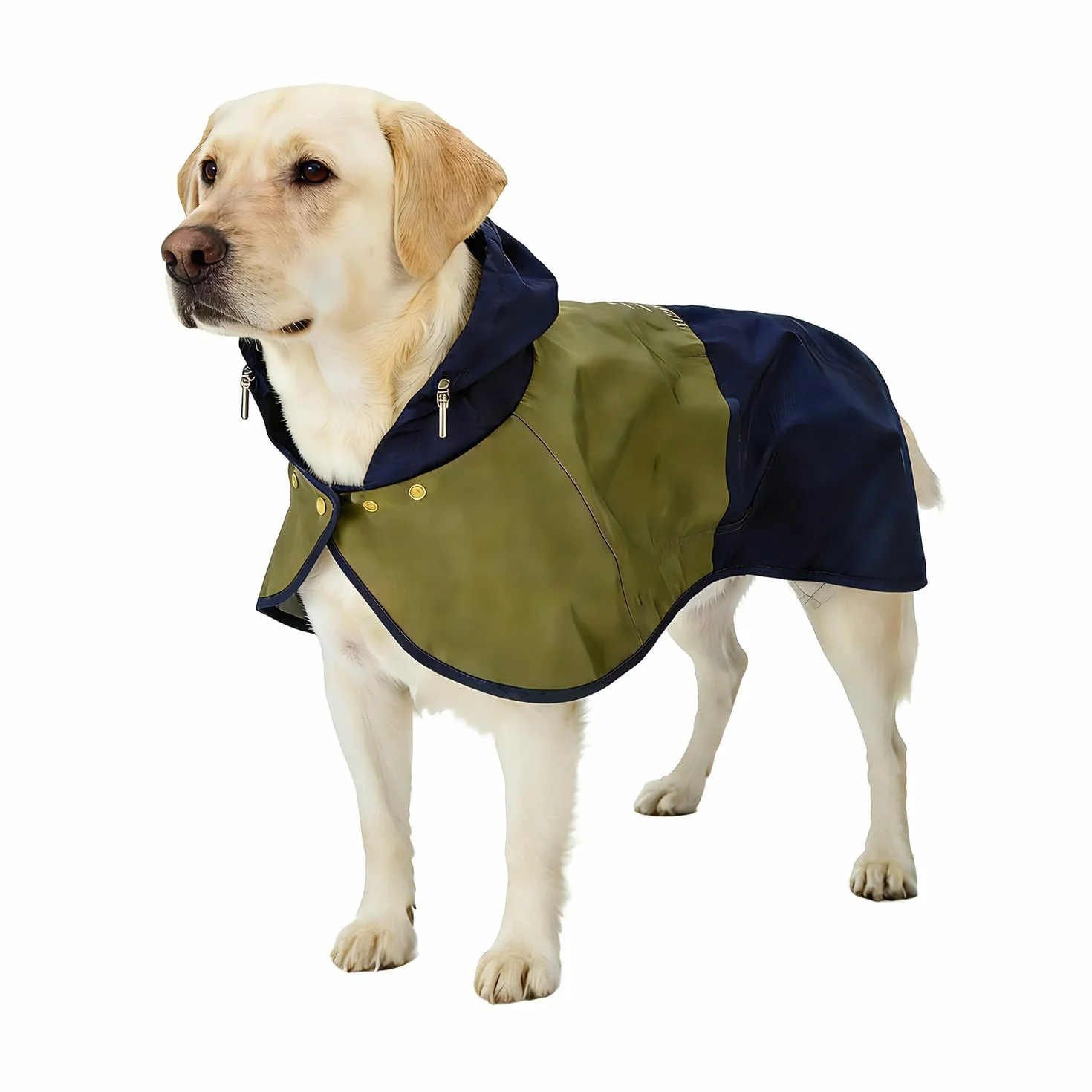 Impermeable para Perro, Chaqueta contra Lluvia con Capucha Ajustable y Tiras Elásticas - Ligero y Transpirable para Perros Pequeños, Medianos o Grandes (L)