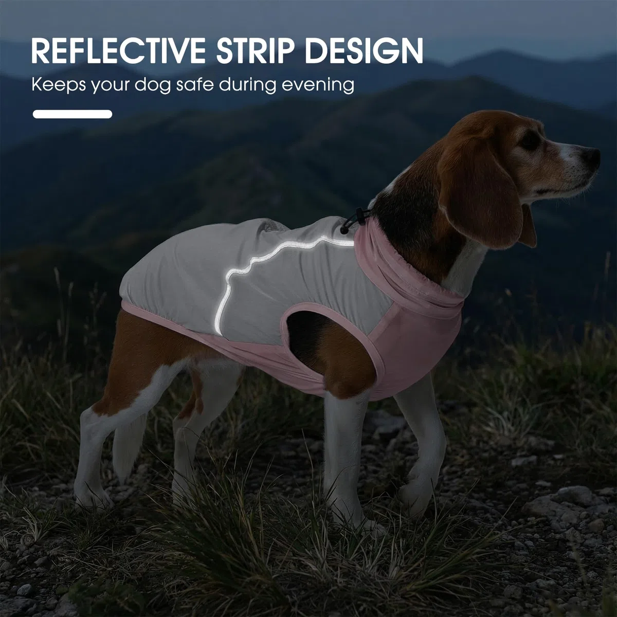 Kuoser - Camiseta de protección solar para perros, UPF50+ Chaleco para perros pequeños, Camiseta de protección solar transpirable para cachorros con cremallera y bandas reflectantes para verano y