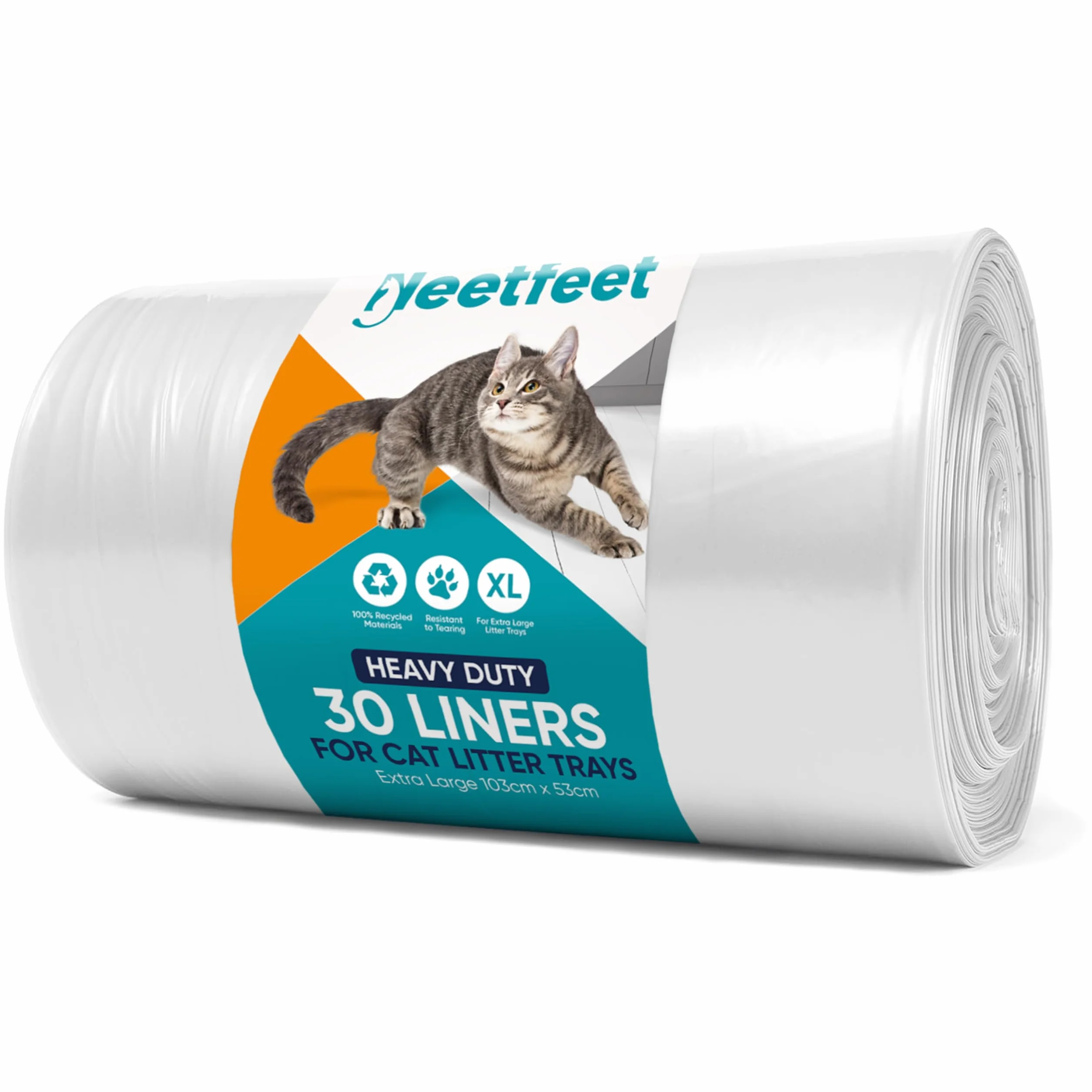 30 bolsas de plástico extragrandes para arena para gatos, resistentes a los arañazos y a prueba de fugas, ecológicas