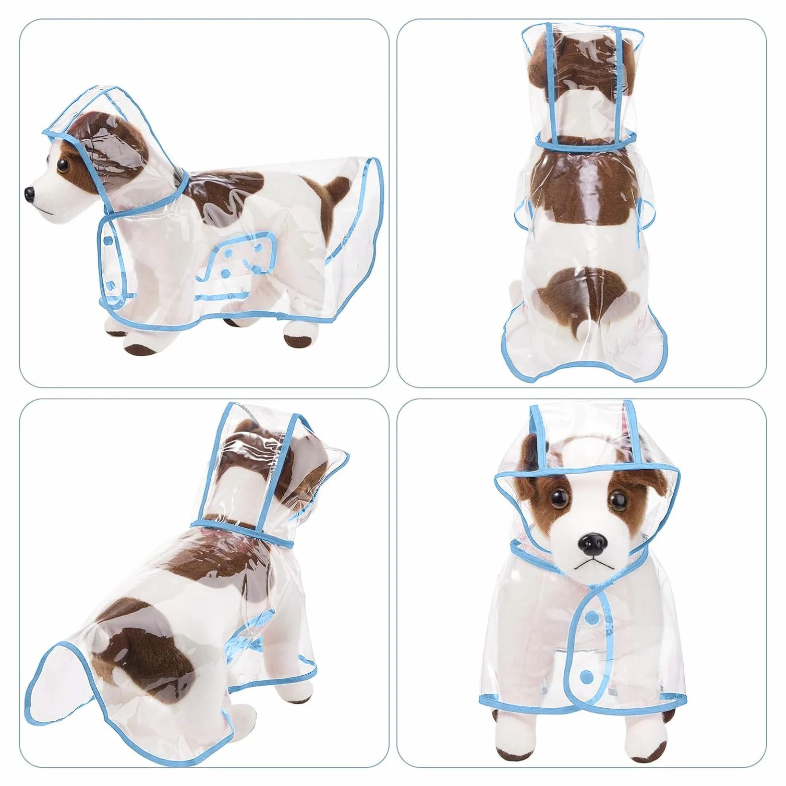 PETCUTE Impermeable para Perros, 100% Impermeable Chaqueta para Perros, Poncho Impermeable para Perros con Capucha, Resistente a la Lluvia y al Viento, Chubasquero para Perros Pequeños