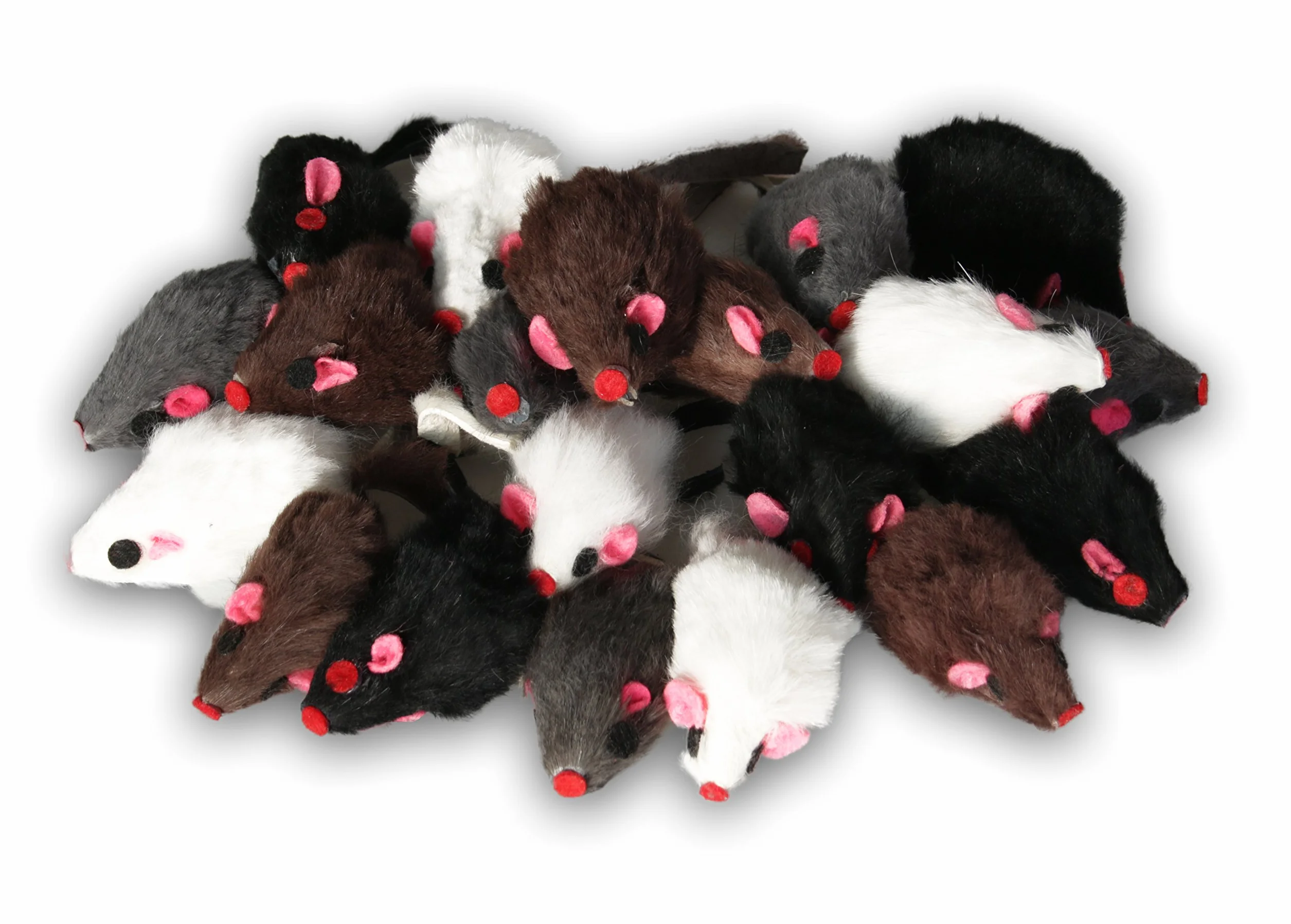 Ratón de pelo real de EBI, juguete ideal para gatos, ratones de piel en set, cada uno de 5 cm.