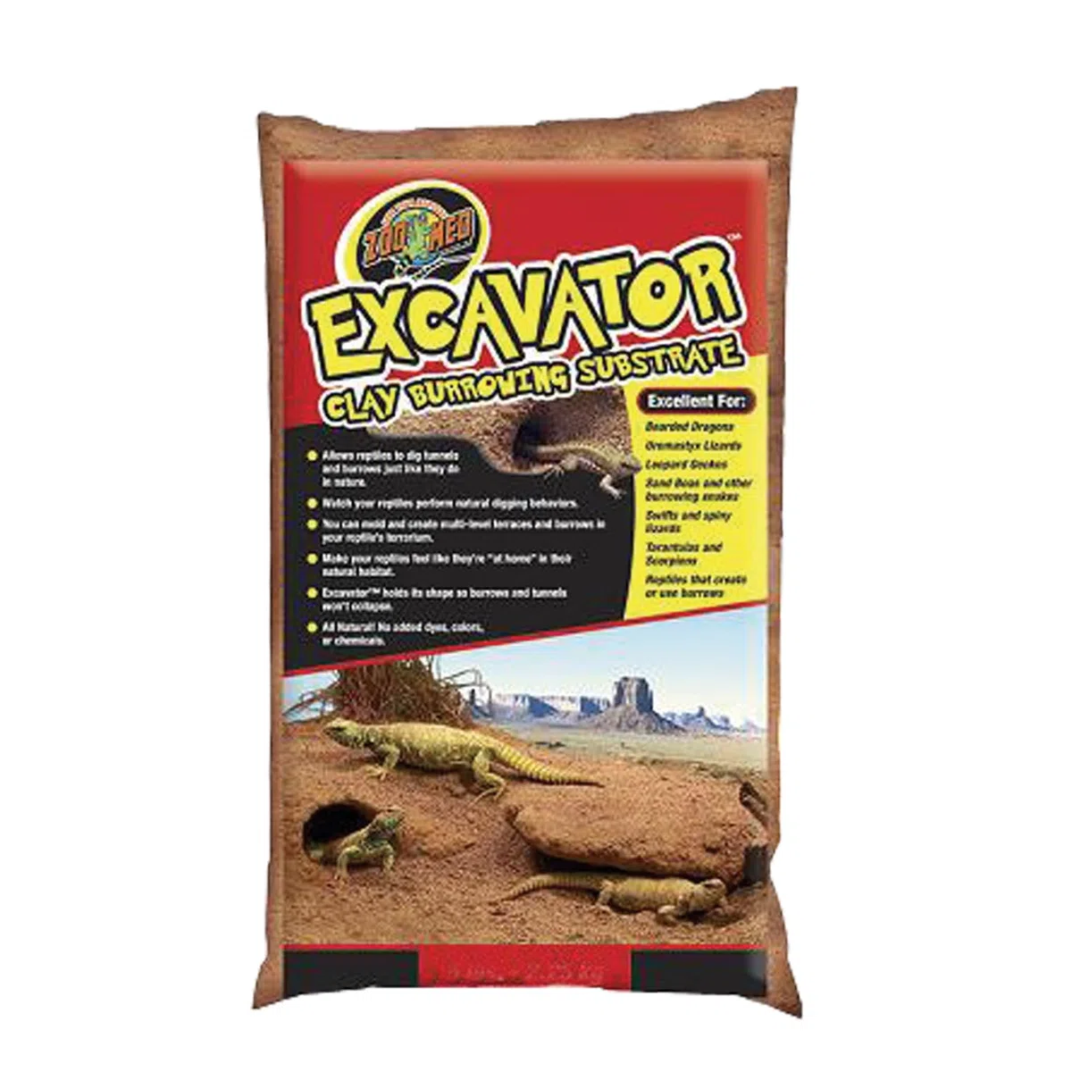 Zoo Med Excavadora de Arena, Arena de Arcilla para Reptiles, Óptimo para Excavar Reptiles, Moldeable, 4.5 L
