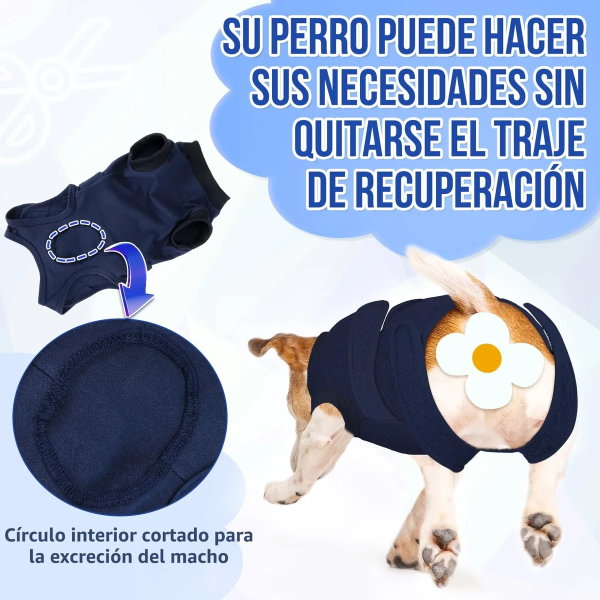 SlowTon Traje de recuperación de cirugía para Perros - Alternativa de Collar en Forma de Cono para Perros después de la cirugía con Cremallera, Camisa de recuperación Profesional para Mascotas