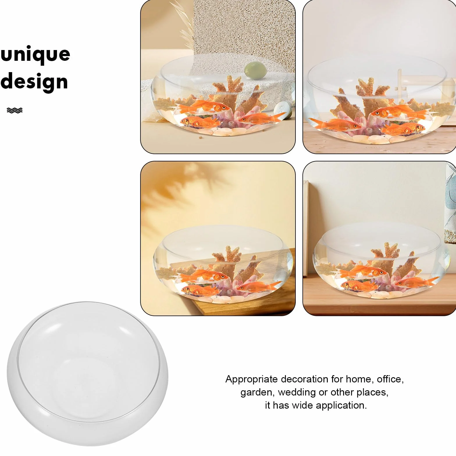 Ipetboom Pecera Redonda Pecera De Cristal Transparente Globo Florero Terrario Maceta Suculenta Soporte para El Hogar Decoración del Banquete De Boda L