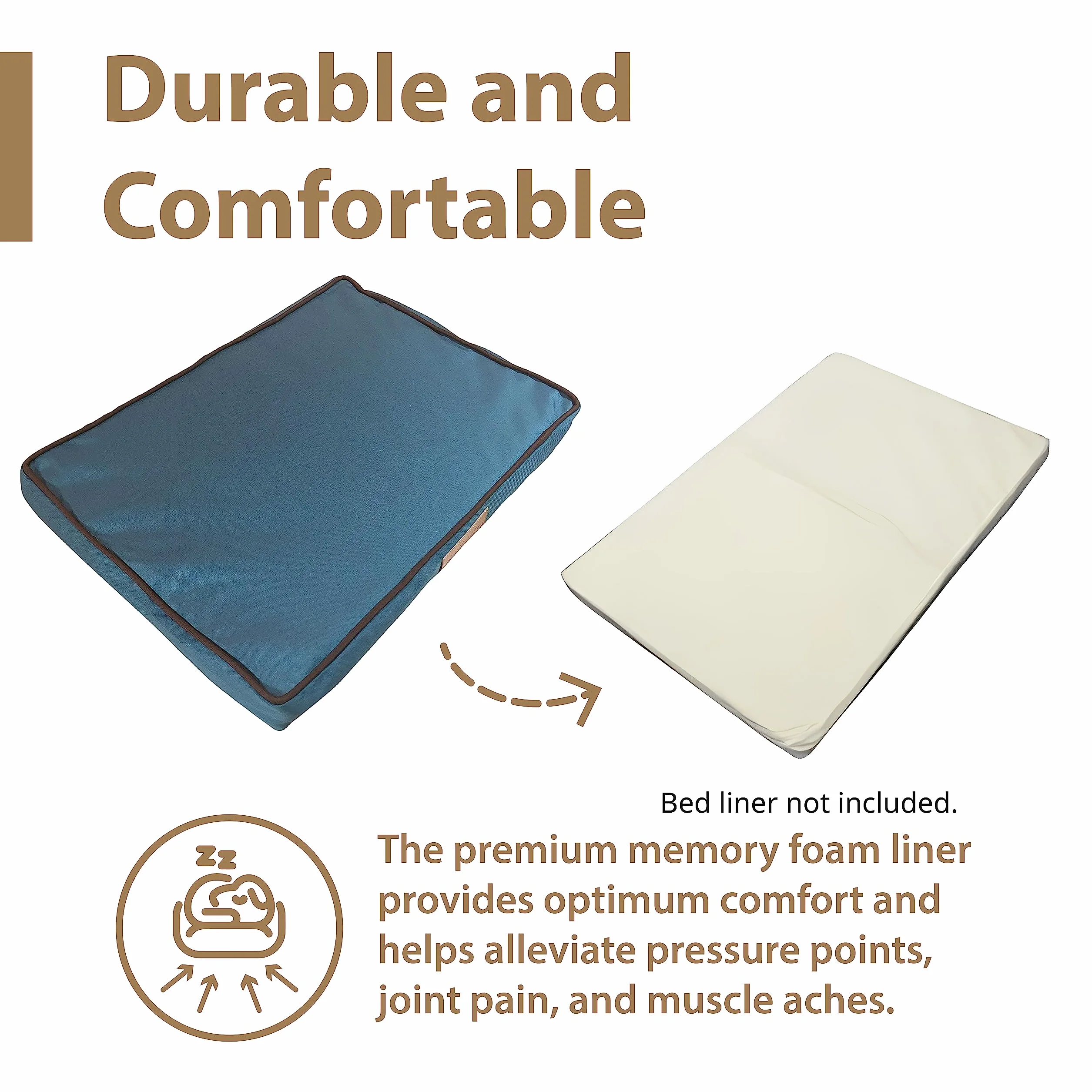 Ellie-Bo Funda de Cama Grande de Espuma viscoelástica para Perro, de 36 Pulgadas, Impermeable, Color Verde
