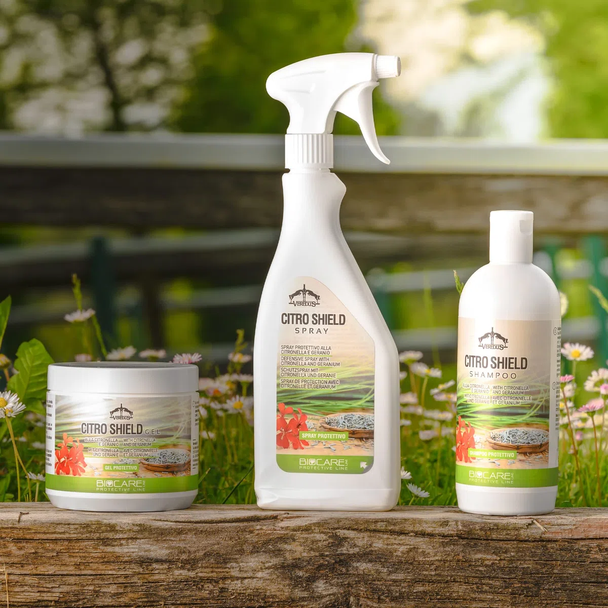 Veredus, Gel Citro Shield Gel con acción protectora de citronela y geranio, diseñado para zonas sensibles y delicadas del caballo - 1 bote de 500 ml