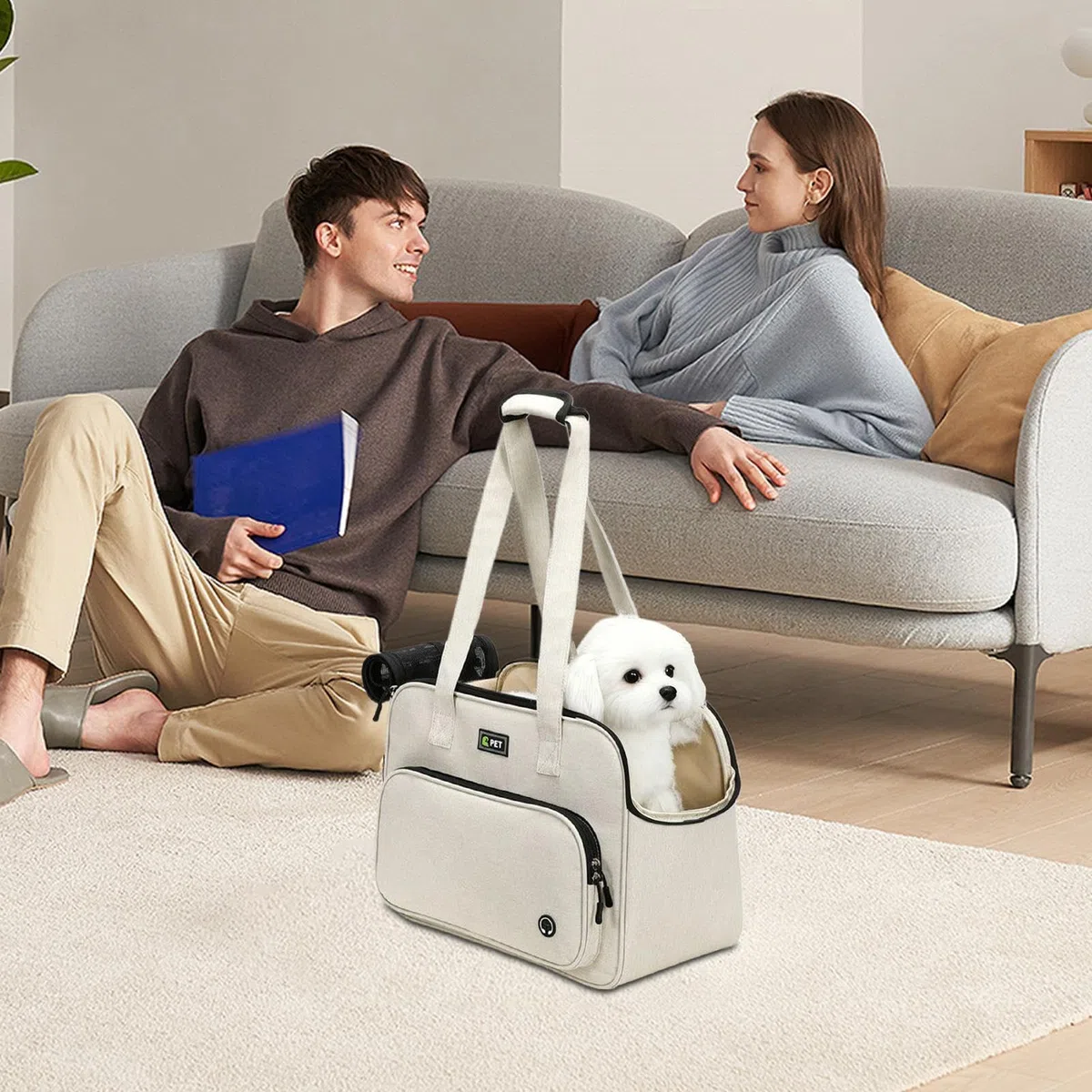 de transporte para mascotas, de viaje para cachorros, bolso de hombro suave | Organizador espacioso para gatitos, gatos, durante excursiones, recados y aventuras, elegante, duradero