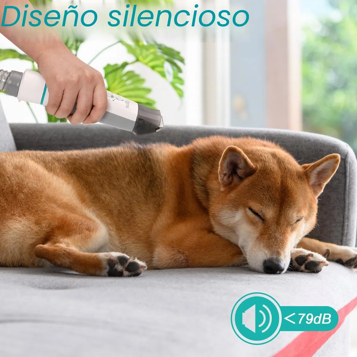 Cortapelo para perros con aspirador, 13000 PA con 7 herramientas de mantenimiento, cortapelo para patas, cepillo, peine, 3 niveles de aspiración ajustables