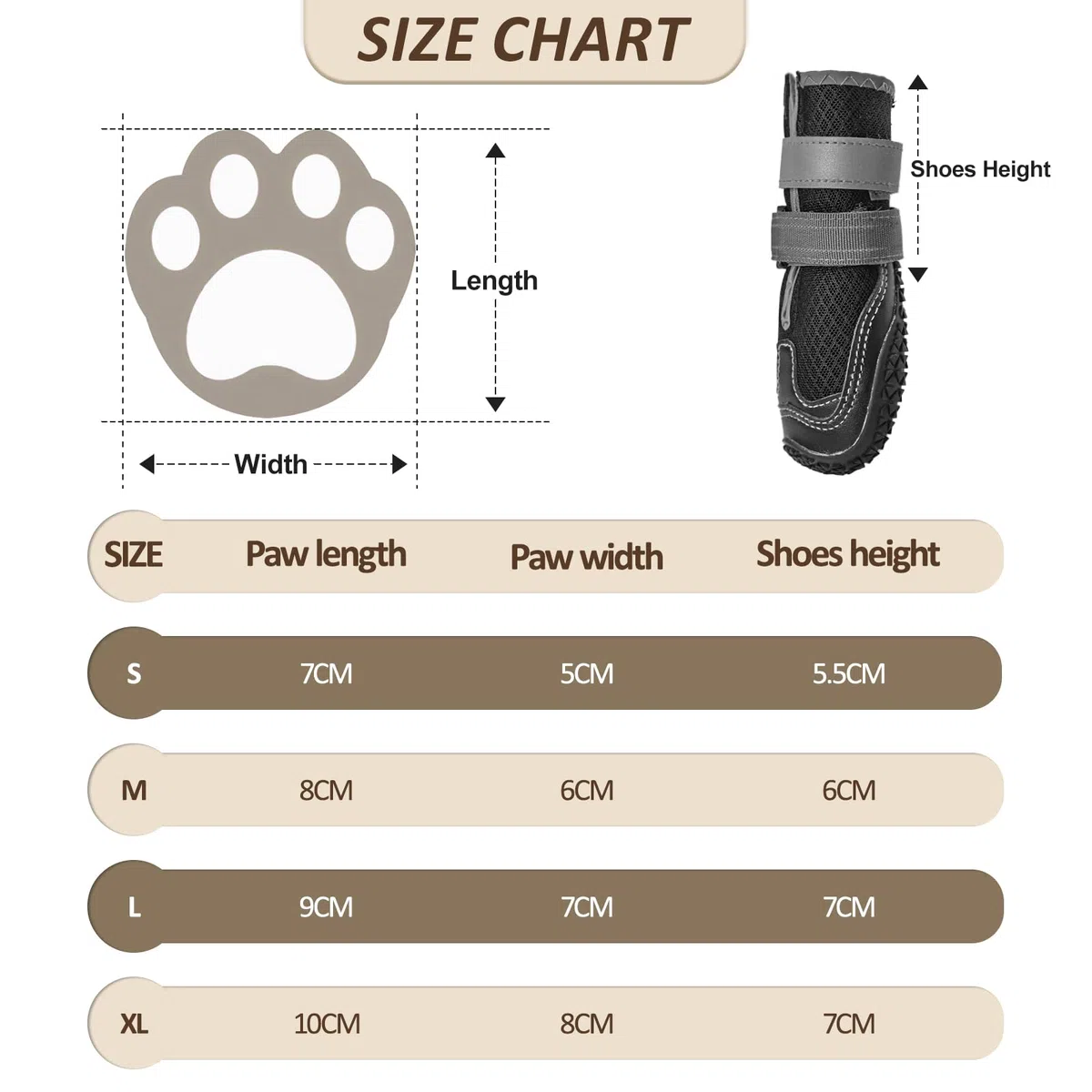 Ohcozzy Zapatos para perros con malla transpirable, botas antideslizantes para perro con correas reflectantes, suela de goma resistente al desgaste, protector de patas de perro para perros pequeños