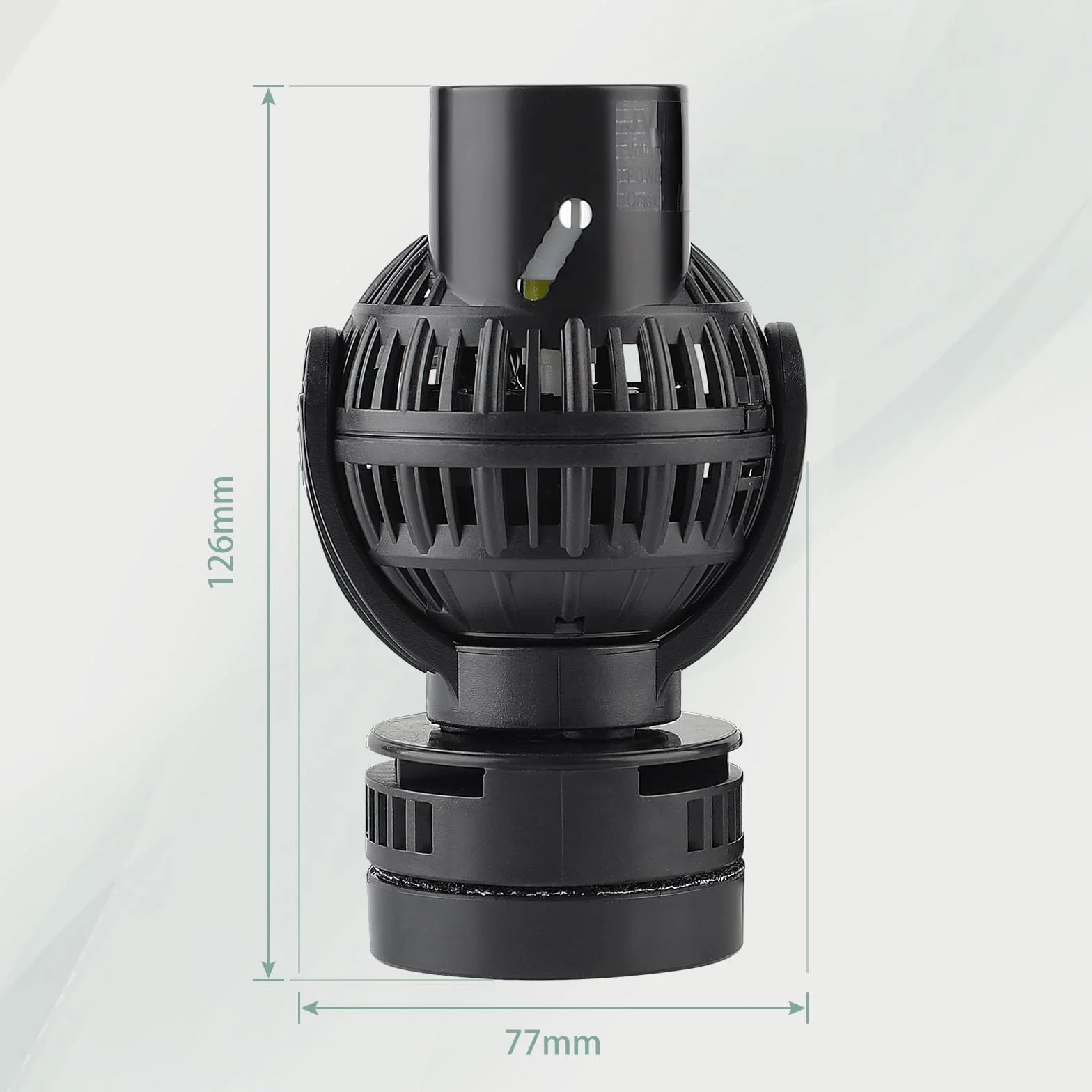 EXLECO Bomba de Olas 6000L/H 8W Wave Maker Rotación de 360 Grados para Acuarios de Agua Dulce y Salada de Máximo 60cm con Ventosa