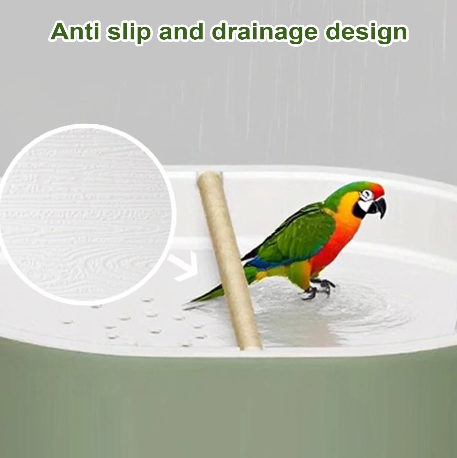 Bañera de Loros – Ducha Interior para pájaros de agapornis, cacatúas, Pinzas, cacatúas y Conures con función de Estanque de Agua para Uso en Jaula, fácil Limpieza, Acceso al baño, 12.5 x 11.0 x 9.84