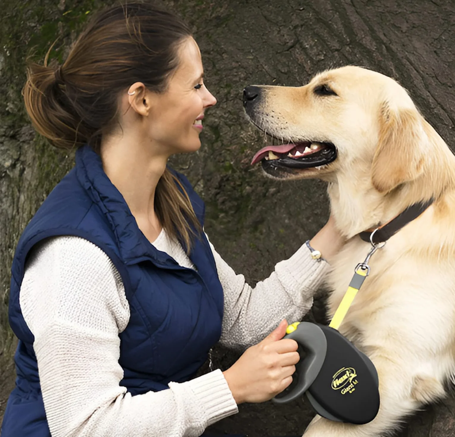 Flexi® Giant L Cinta 8 m Negro/Amarillo neón, Correa Extensible para Perros hasta máx. 50 kg