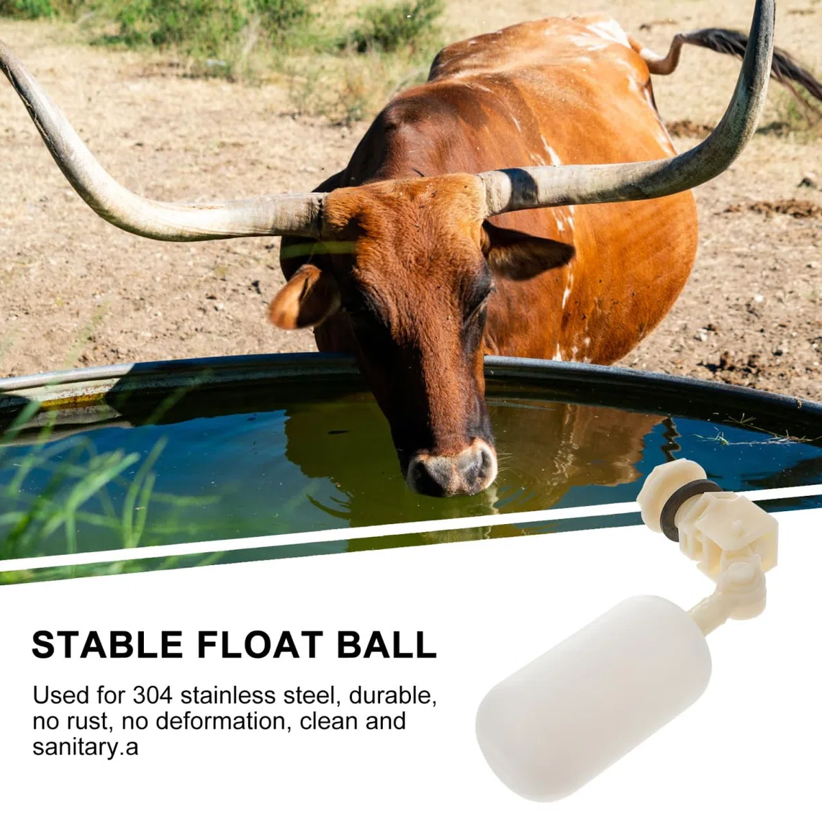 POPETPOP 2 unids Válvula de Flotador de Acero Inoxidable Abrevadero Automático Tazón Ganado de Caballo Cerdo Ovejas Perro A través de Agua