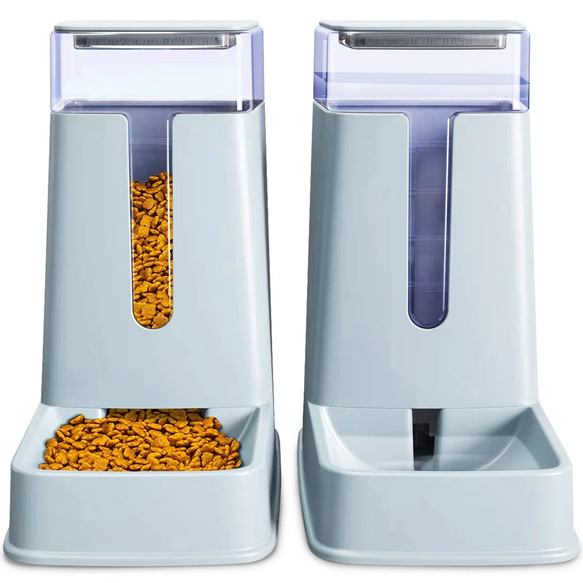 Comedero automático para Gatos y dispensador de Agua para Gatos en Juego de 2 Paquetes de alimentador automático para Perros y dispensador de Agua para Perros pequeños, Cachorros, Gatitos