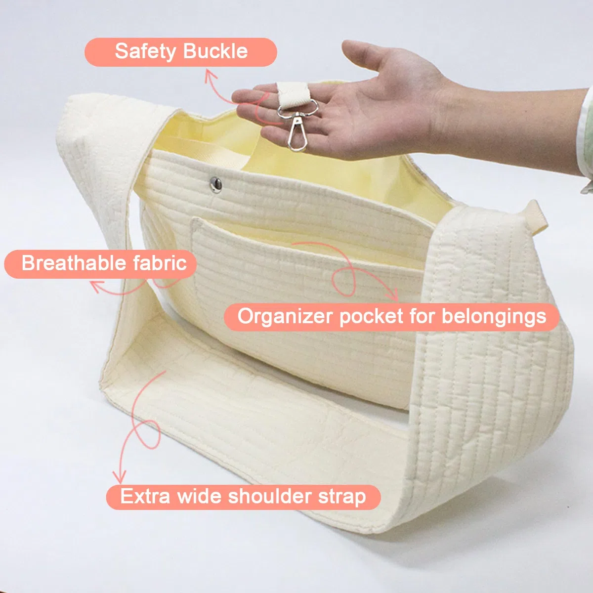 Bolsa de Transporte para Mascotas,Tianher Correa de Hombro Ancha Transpirable Bolsa de Transporte de Hombro para Mascotas Portátil Adecuado para Perros Pequeños y Gatos(S)