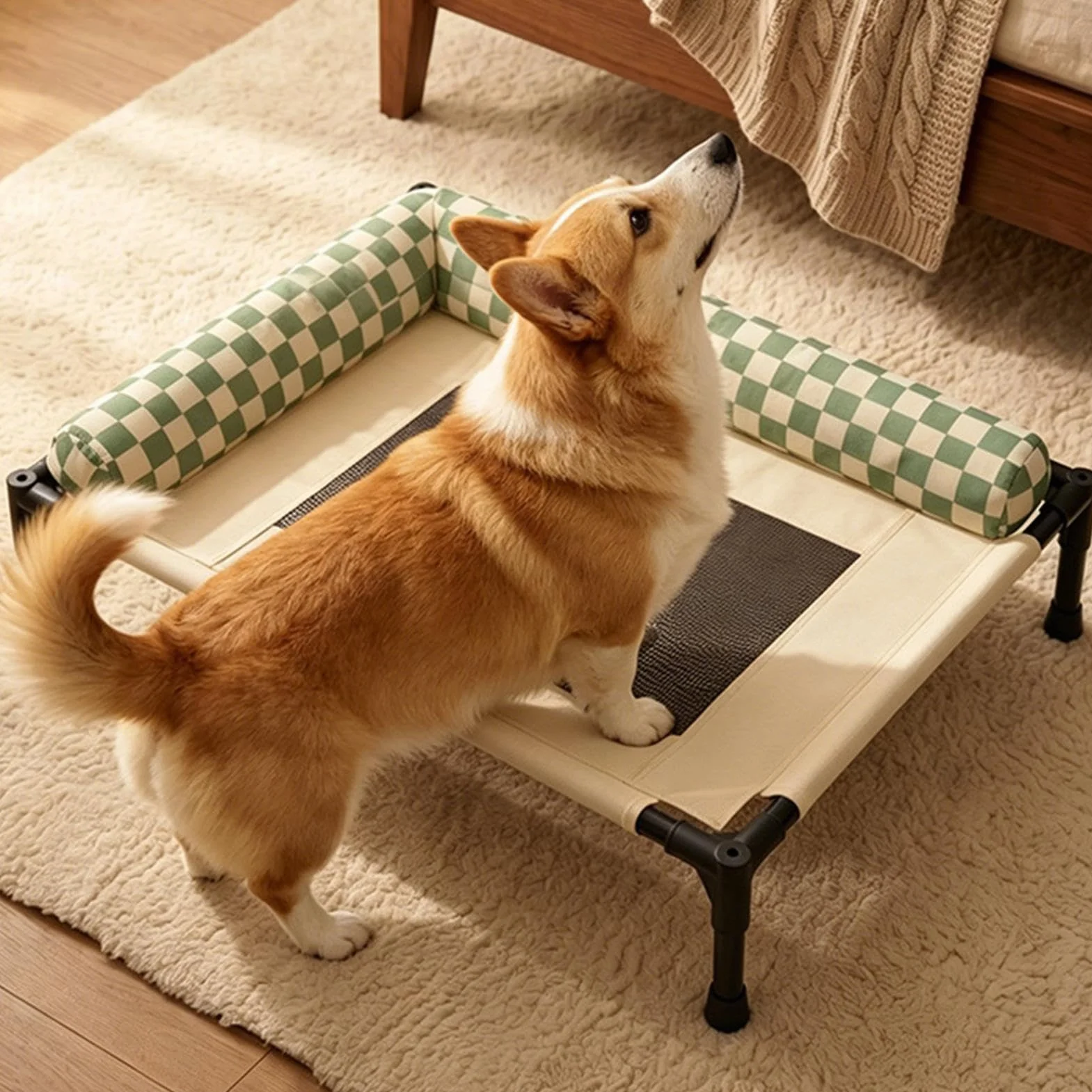 Cama Elevada para Perros - Suministros Refrescantes Y Transpirables Para Mascotas - Cama para Perros de Exterior Antideslizante | Para Cachorros, Gatos, Patio, Césped, Playa, Camping, Hogar,