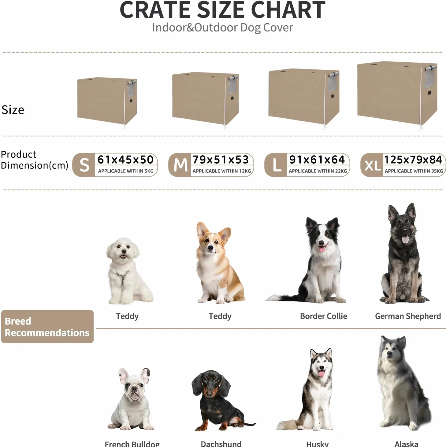 OUUTMEE Funda para jaula de perro de alambre de 24 pulgadas, cubierta impermeable de tela Oxford 210D para perrera, resistente al viento, cubierta para jaula de perro para protección interior y
