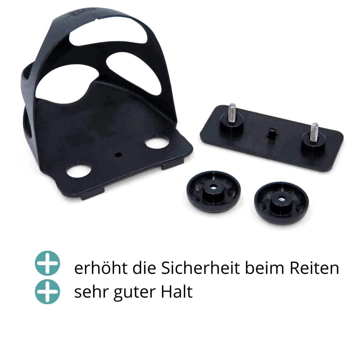 Compositi Estribos de seguridad con protección antideslizante, 1 par, 2 unidades, para niños, color negro