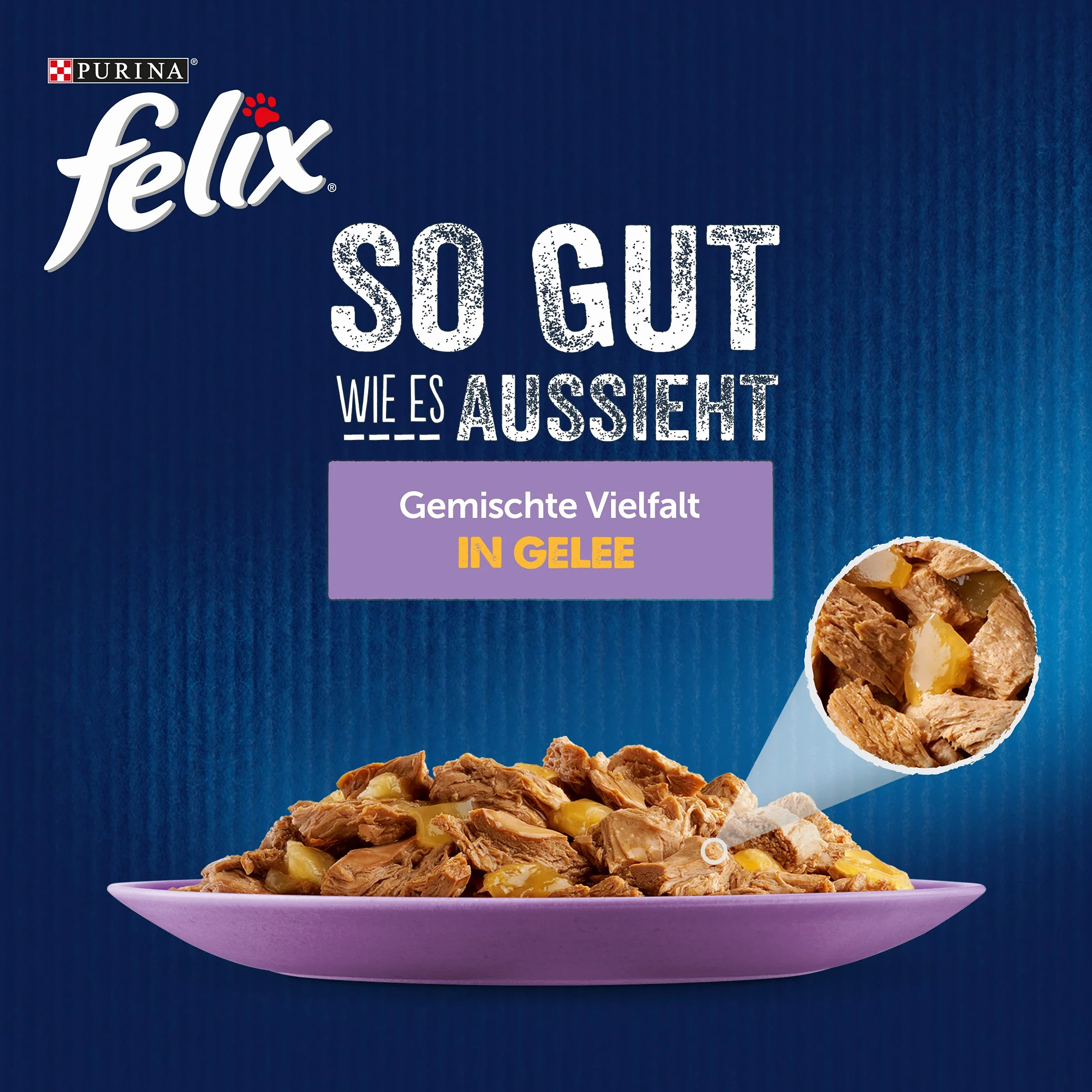 Felix Tan Bueno como Parece - Variedad mezclada en gelatina - Comida húmeda para Gatos - 44 x 85 g