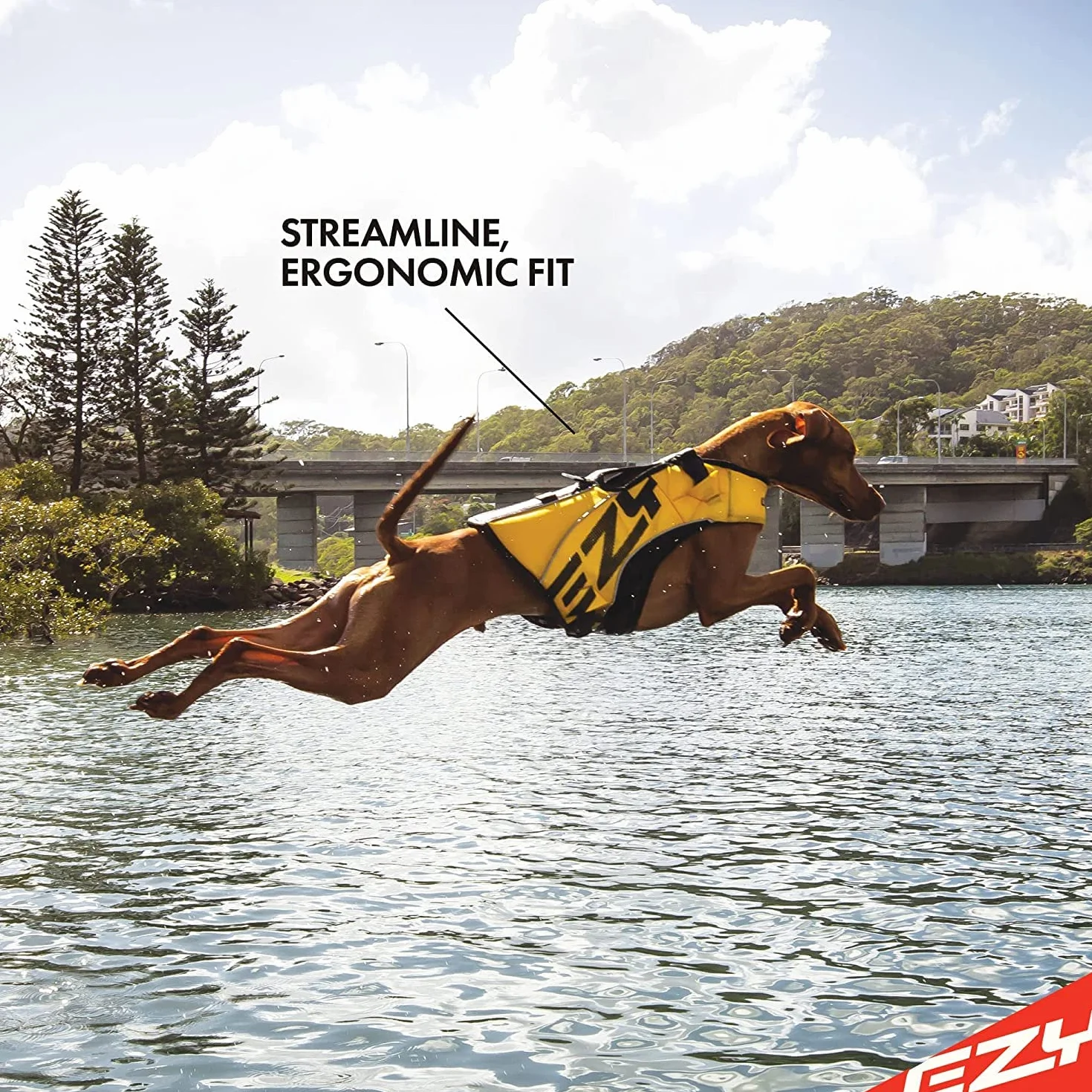 EzyDog Chaleco Salvavidas para Perros - DFD X2 Boost - Alta Flotabilidad, Diseño Aerodinámico, Asa de Rescate, Reflectante, Ideal para Natación (XS, Amarillo)