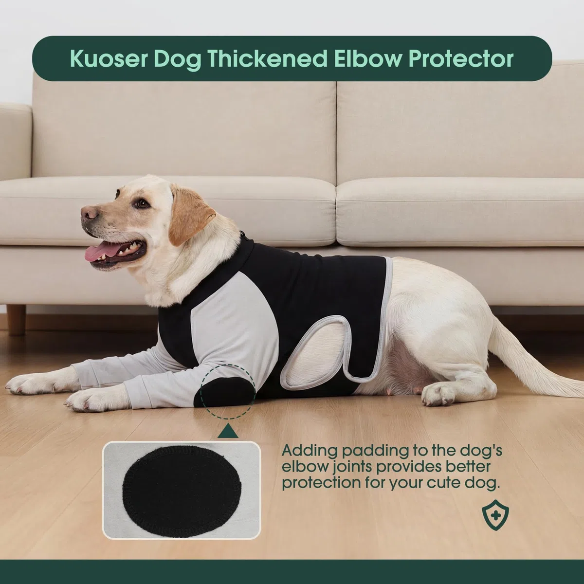Kuoser Protector de heridas en la pata del perro, traje corporal para dejar de lamer después de la cirugía, chaleco quirúrgico para perros con acolchado de algodón para protector de heridas en la pata