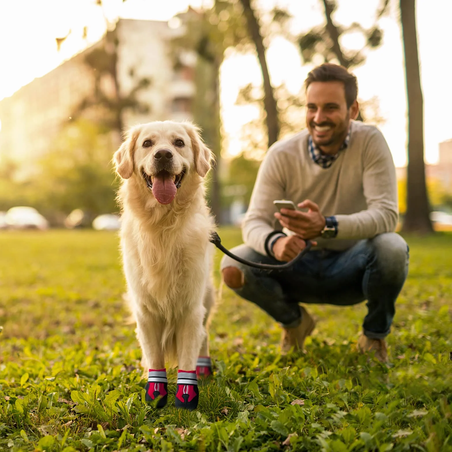Zapatos para perro, botas impermeables para patas lesionadas, juego de 4 botas impermeables para perro con correas reflectantes ajustables y suela antideslizante para perros pequeños, medianos
