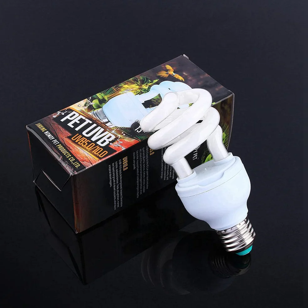Luces para Reptiles 13W UVB 5.0 E27, Bombilla Compacta en Espiral de Ahorro de Energía para Tortugas, Serpientes, Lagartos y Anfibios