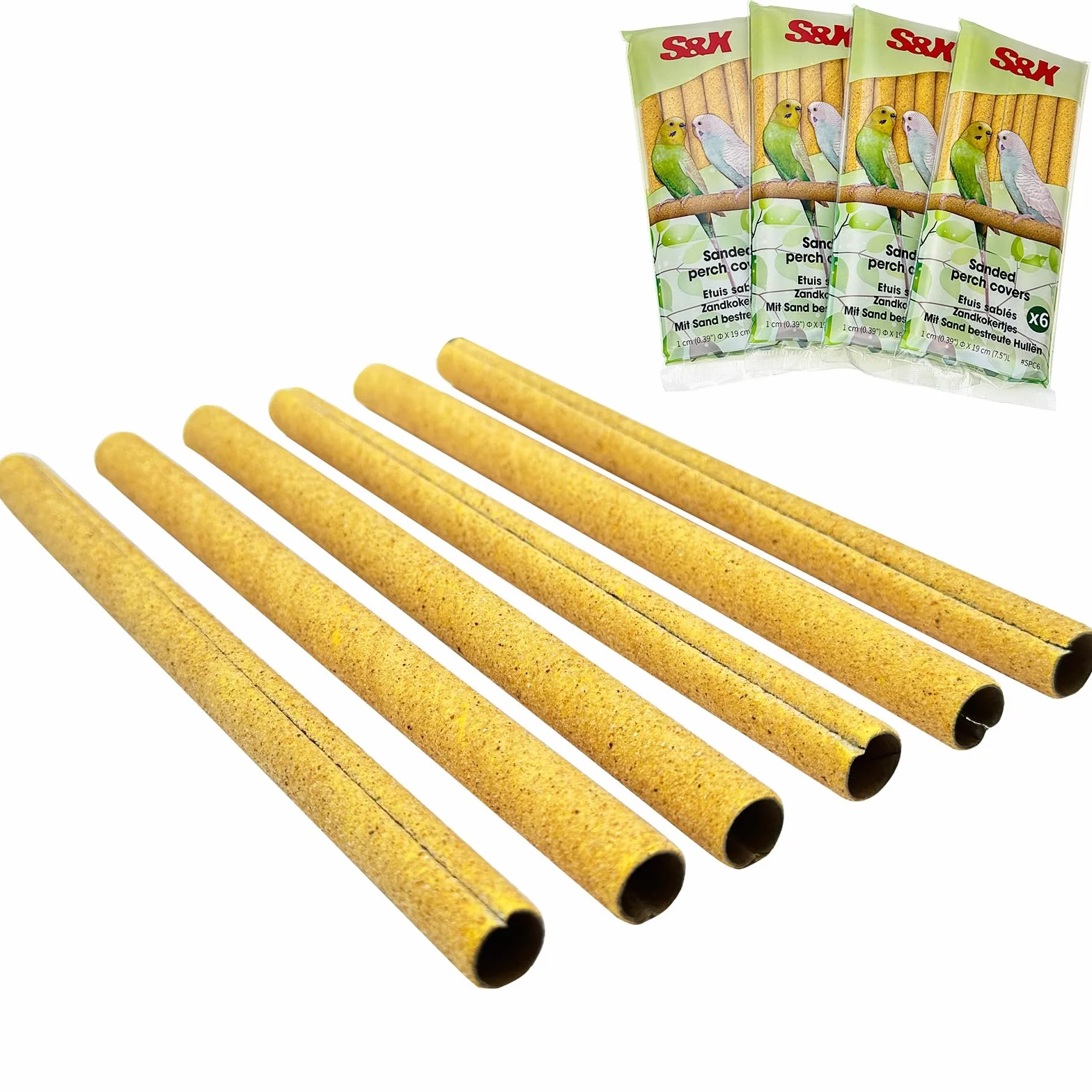 S&X Paquete de 24 fundas para percas de arena para periquitos, canarios, pinzones y otros pájaros pequeños, fundas para percas de pájaros, papel de lija