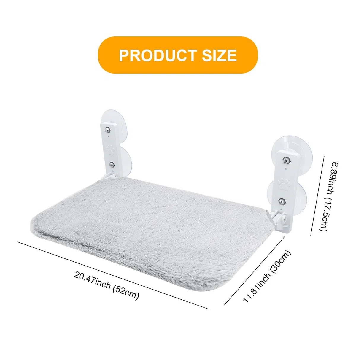 Percha para ventana de gato, hamaca inalámbrica plegable con 4 ventosas, marco sólido, malla transpirable, asiento de ventana para gatos, cama plegable para gatos, estante para gatos de interior (lana