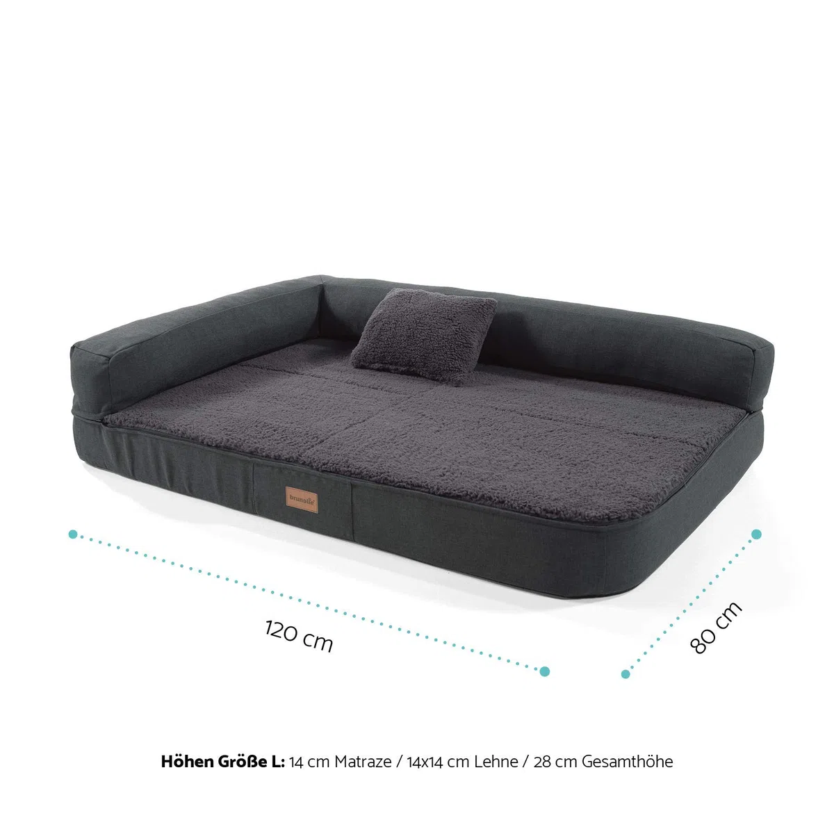 Odin - Cama para perros lavable, ortopédica y antideslizante, cojín para perros de peluche suave, beis, marrón oscuro, gris oscuro y gris, tallas S-L