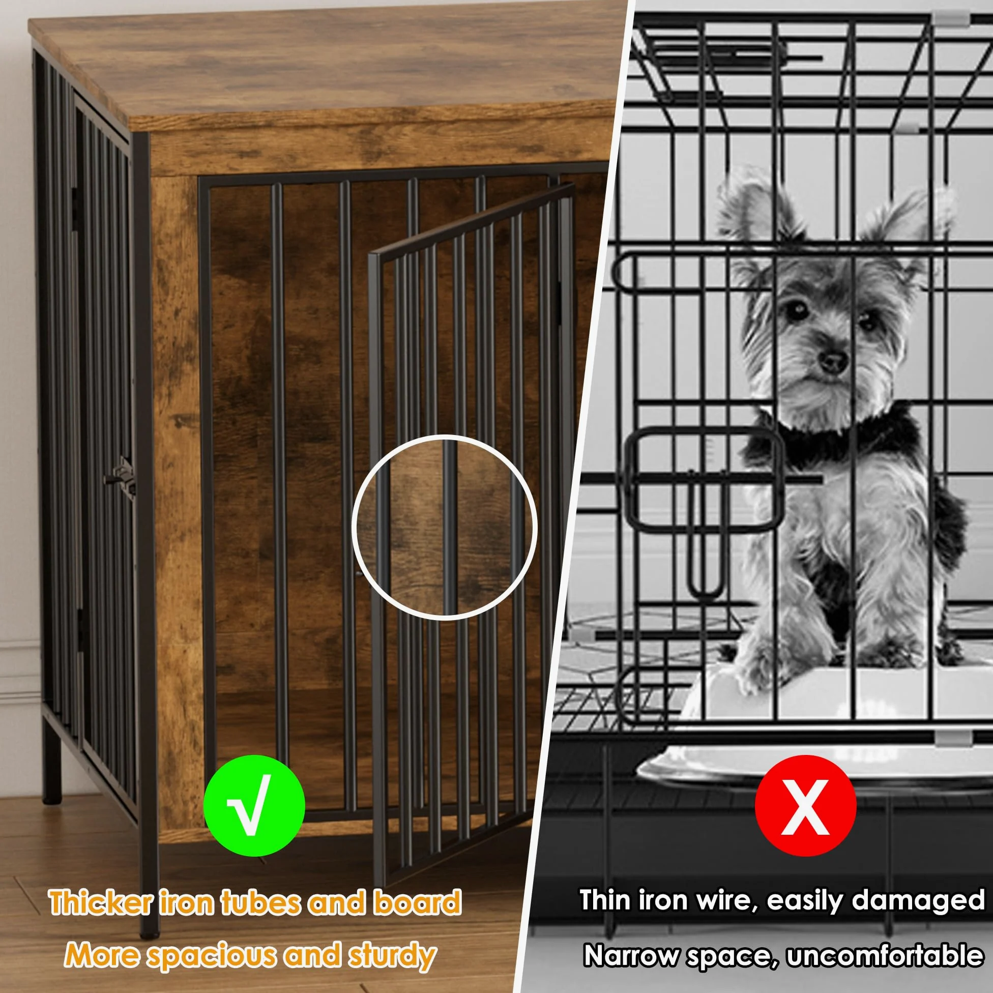 Jaula para Perros Grandes Estilo Mueble Casa para Perros 200CM Caja para Perros Grande para Casa de Madera Jaula Mueble de Madera para Dogs XXL,Jau-la Moderna para Perro hasta 100KG,200 x 70 x85CM