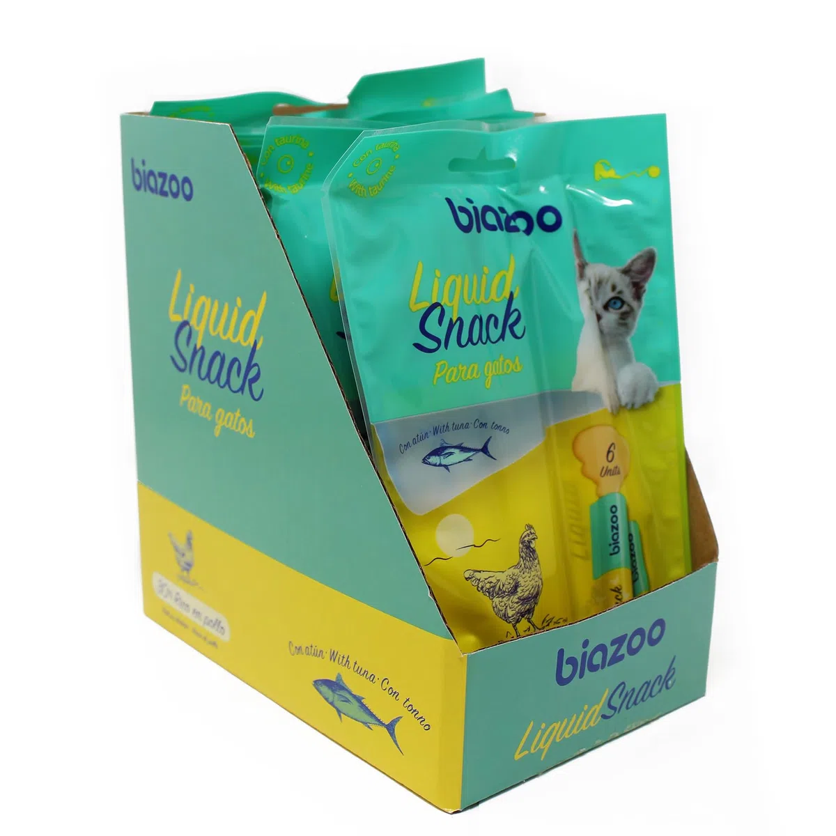 Biozoo Gato Snack Pollo Atun 6U - Delicioso aperitivo para gatos - N/A