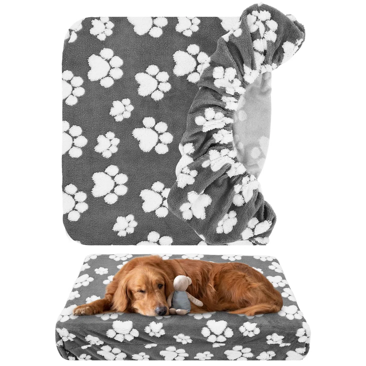 Fundas para camas de perros, funda de repuesto para cama de perro, impermeable, suave funda de terciopelo para cojín de perro, lavable, 91 x 69 x 20 cm/112 x 89 x 20 cm (XL)