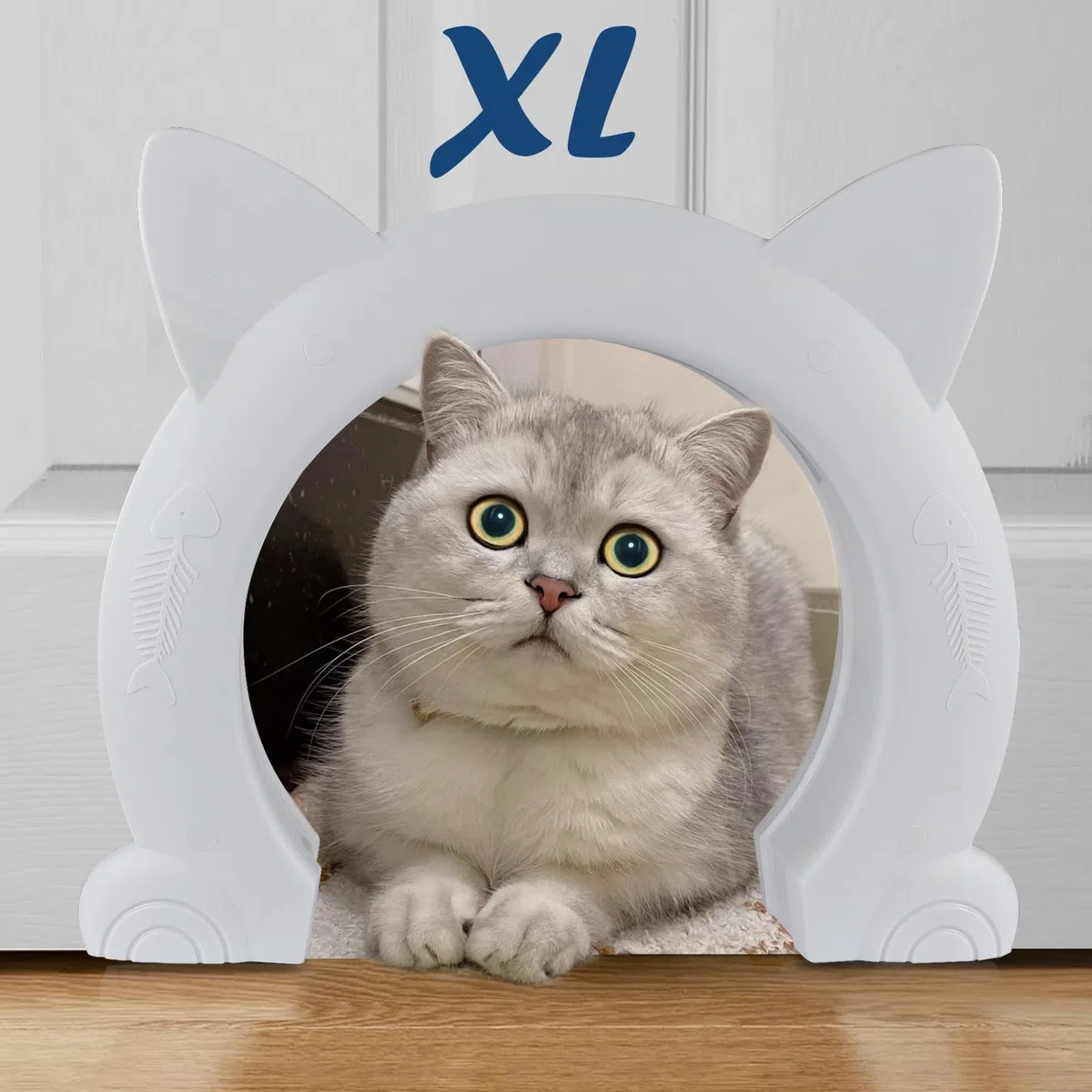 Wordcam Puerta interior grande para gatos, puerta interior XL para gatos, puertas para mascotas para gatos, gatitos y perros pequeños (blanco)